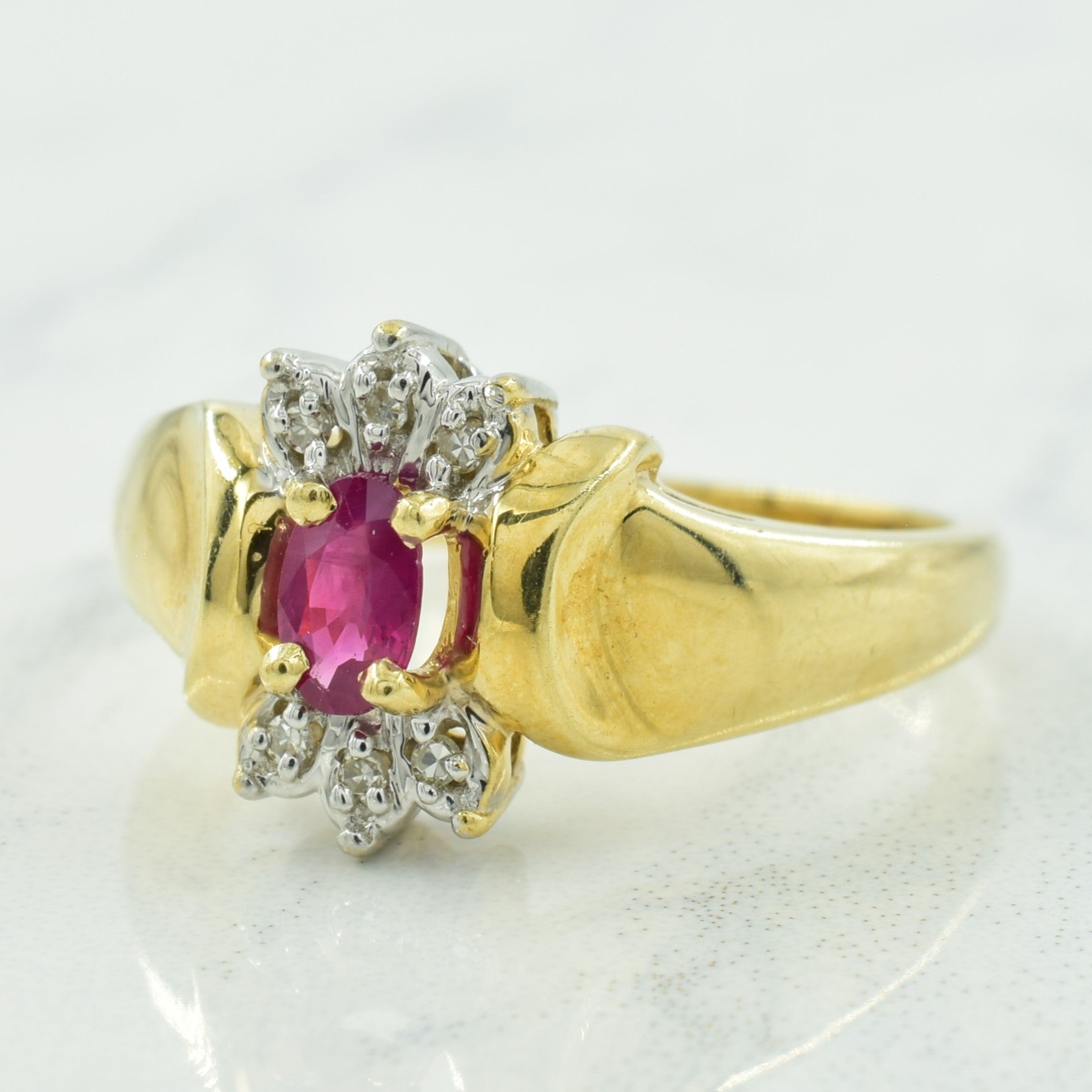 Ruby & Diamond Ring | 0.24ct, 0.03ctw | SZ 5.75 |