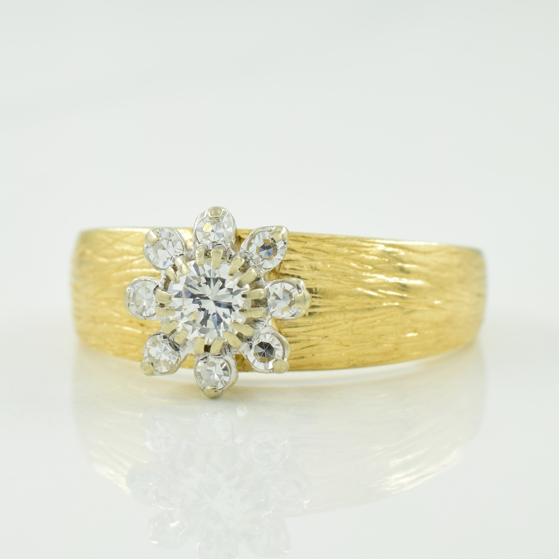 Diamond with Diamond Halo Ring | 0.36ctw | SZ 7.5 |