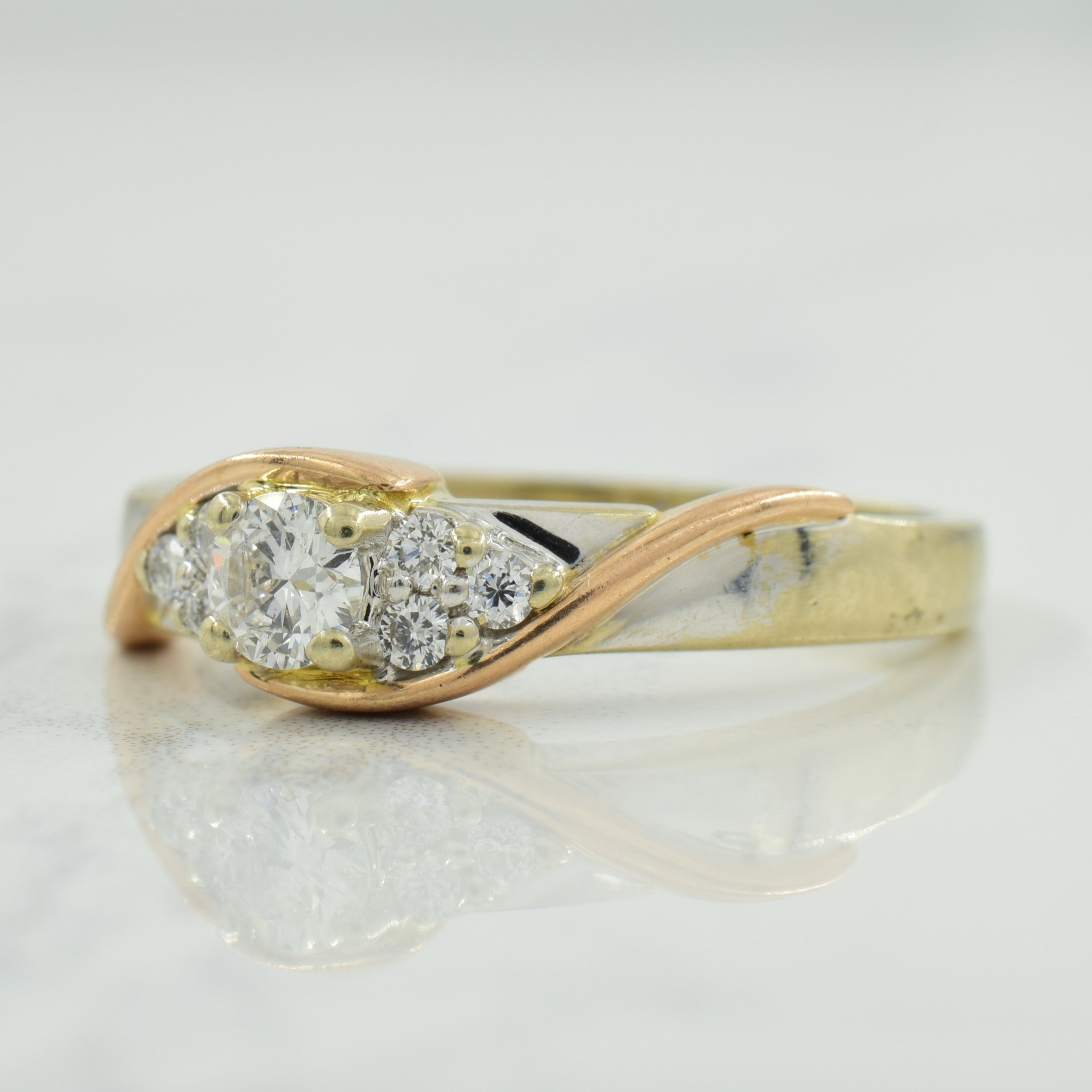 Two Tone Gold Diamond Ring | 0.36ctw | SZ 9 |