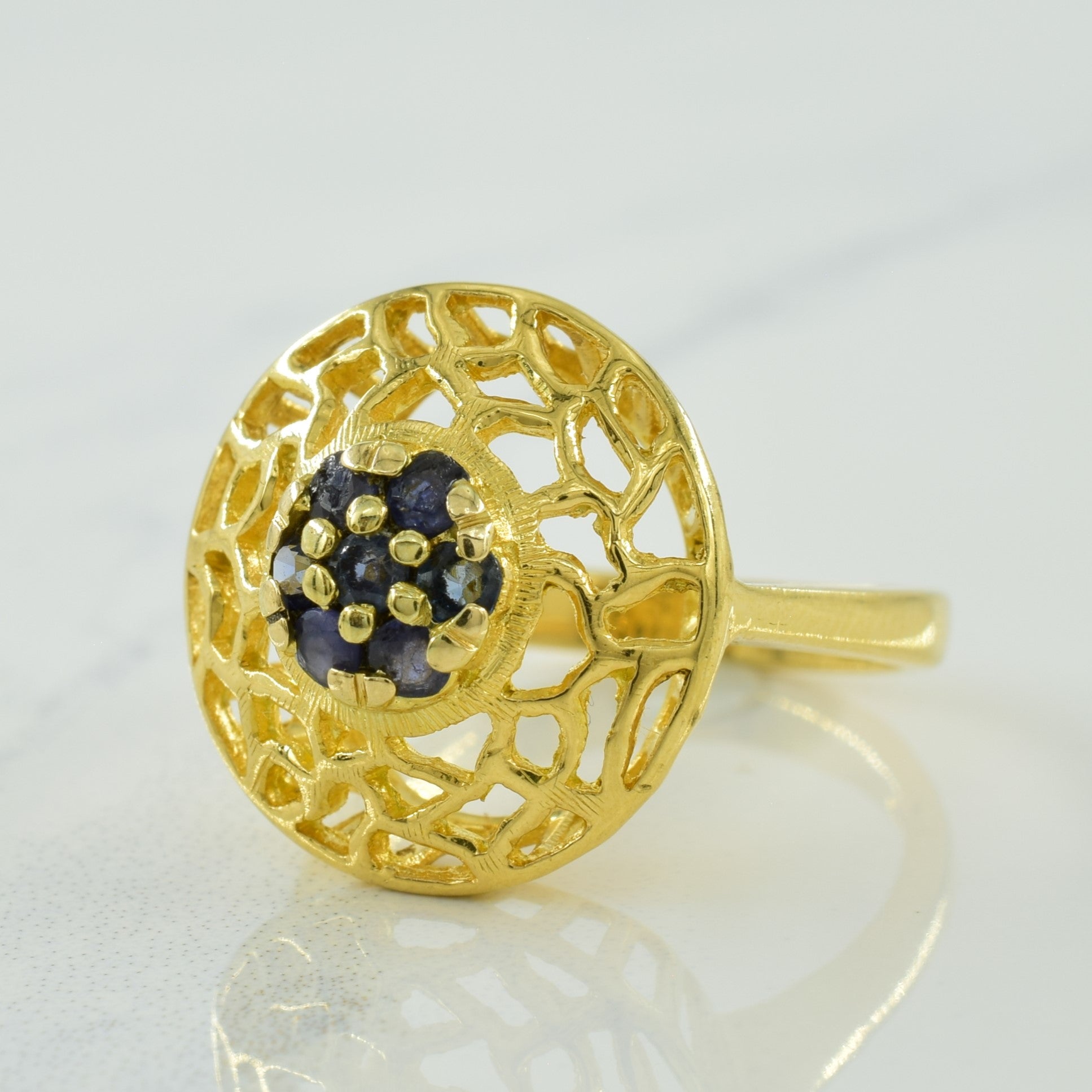Blue Sapphire Cocktail Ring | 0.28ctw | SZ 5.25 |