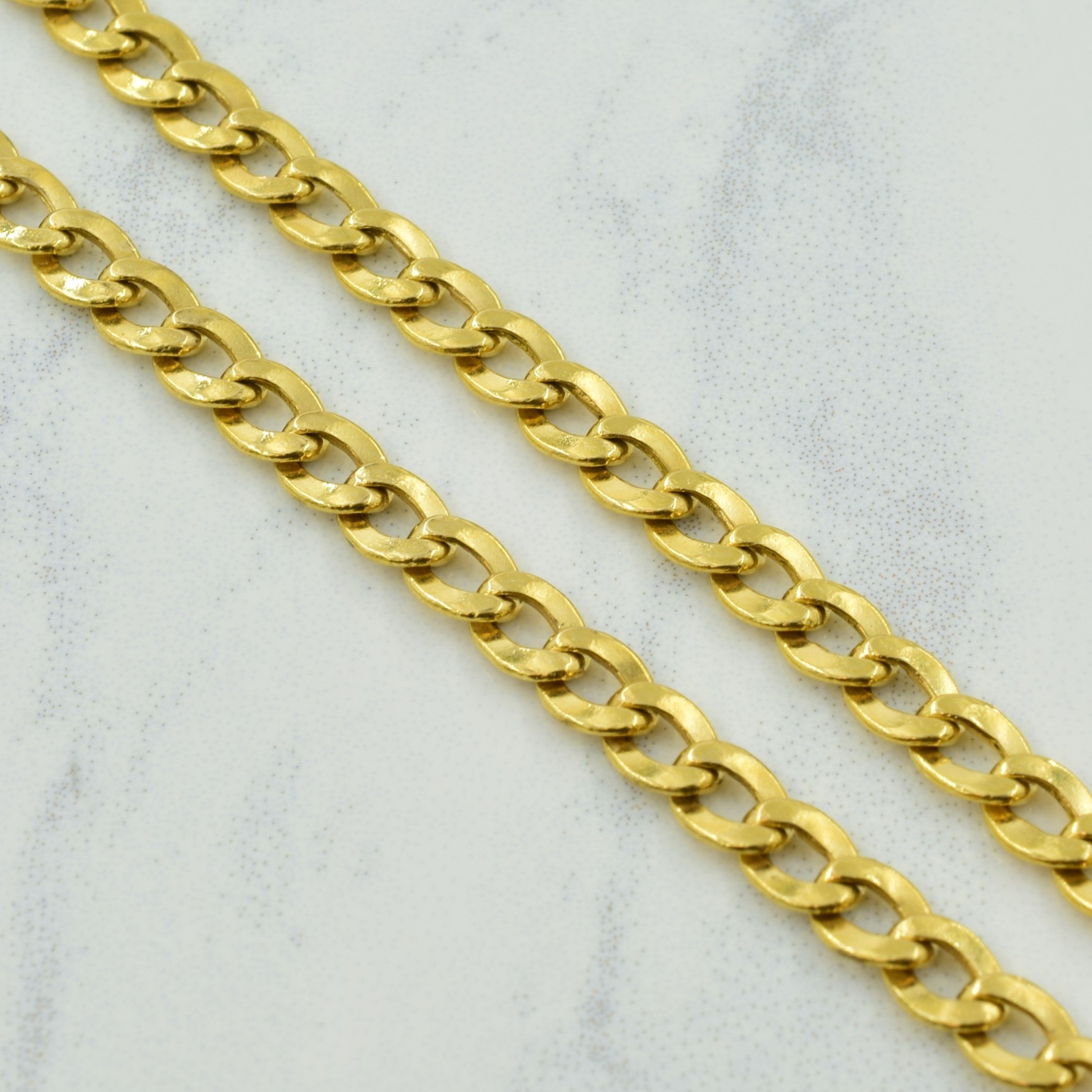 18k Yellow Gold Italian Hallmark Curb Chain | 24.5" |