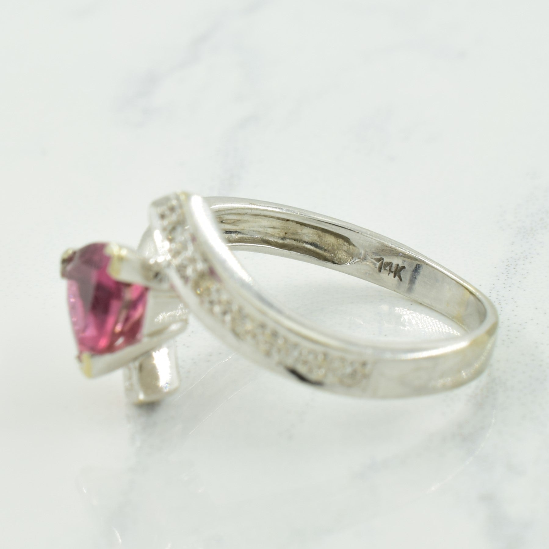 Tourmaline & Diamond Bypass Ring | 0.60ct, 0.05ctw | SZ 4.75 |