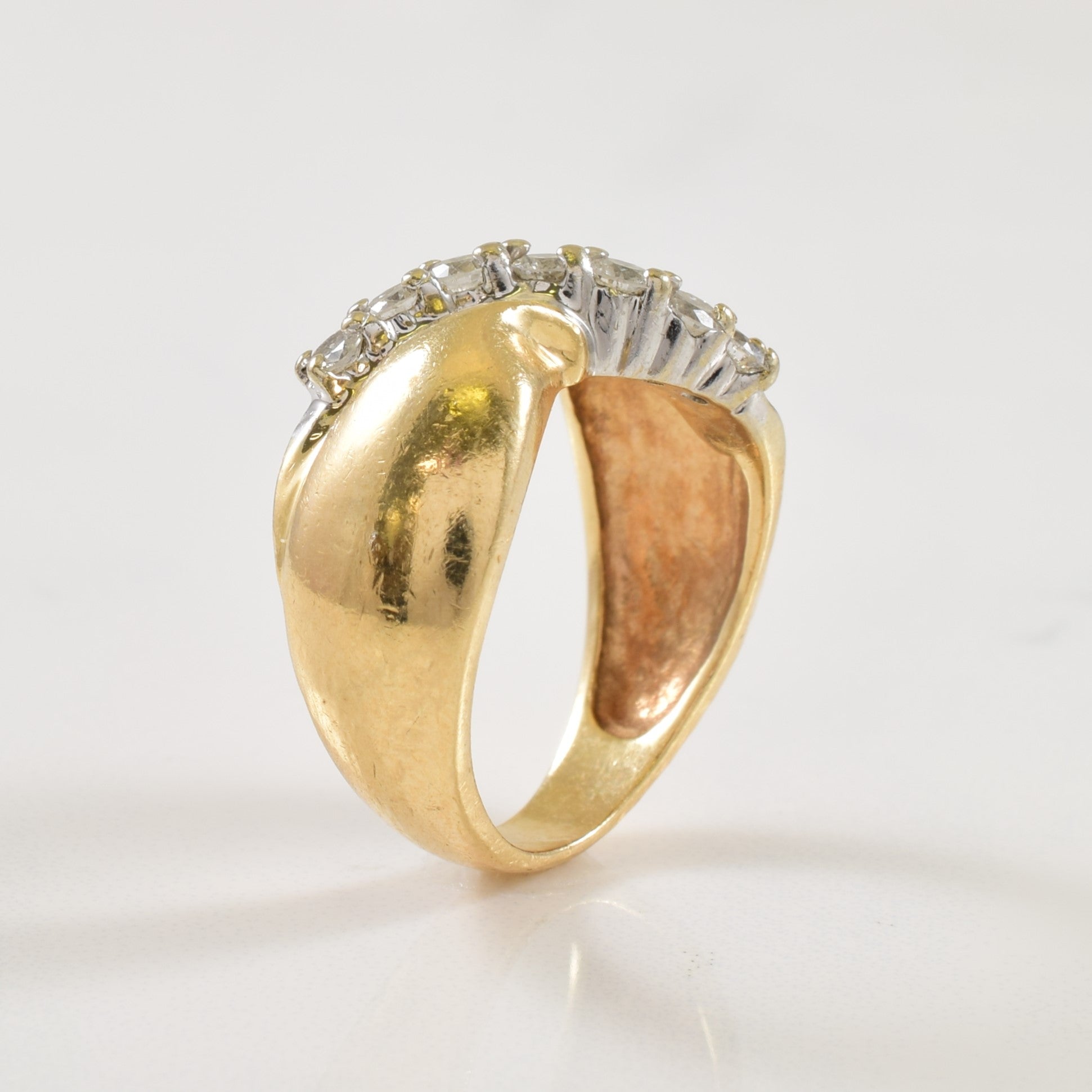 Bow Shape Diamond Bypass Ring | 0.40ctw | SZ 6.5 |