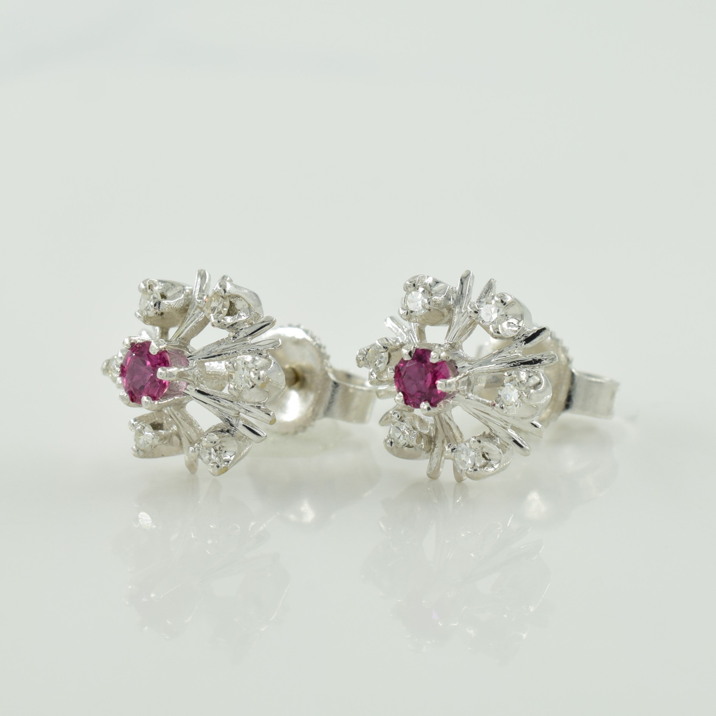 Ruby & Diamond Pendant & Earring Set | 0.21ctw, 0.09ctw |