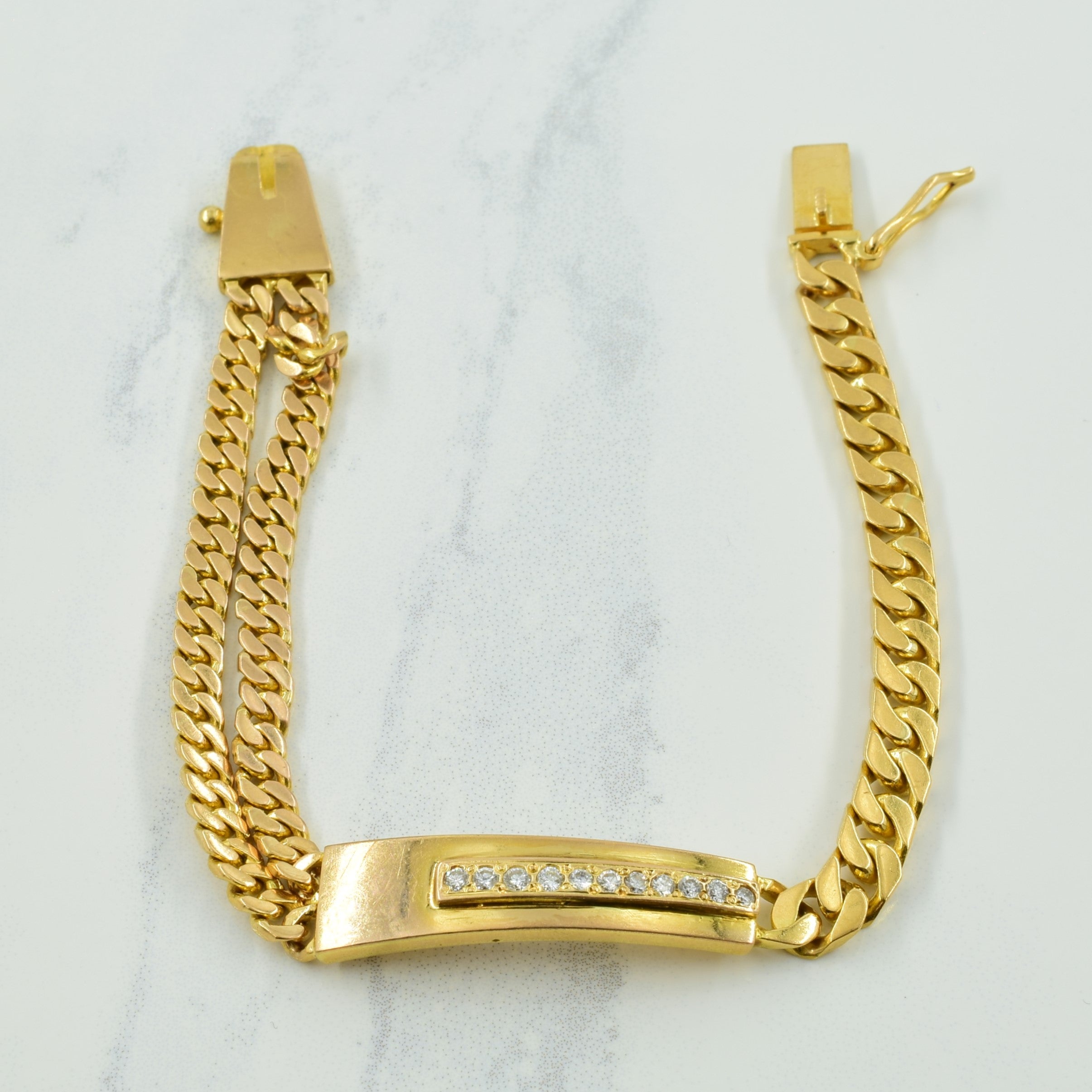 20k Yellow Gold Diamond Bracelet | 0.22ctw | 6.5" |