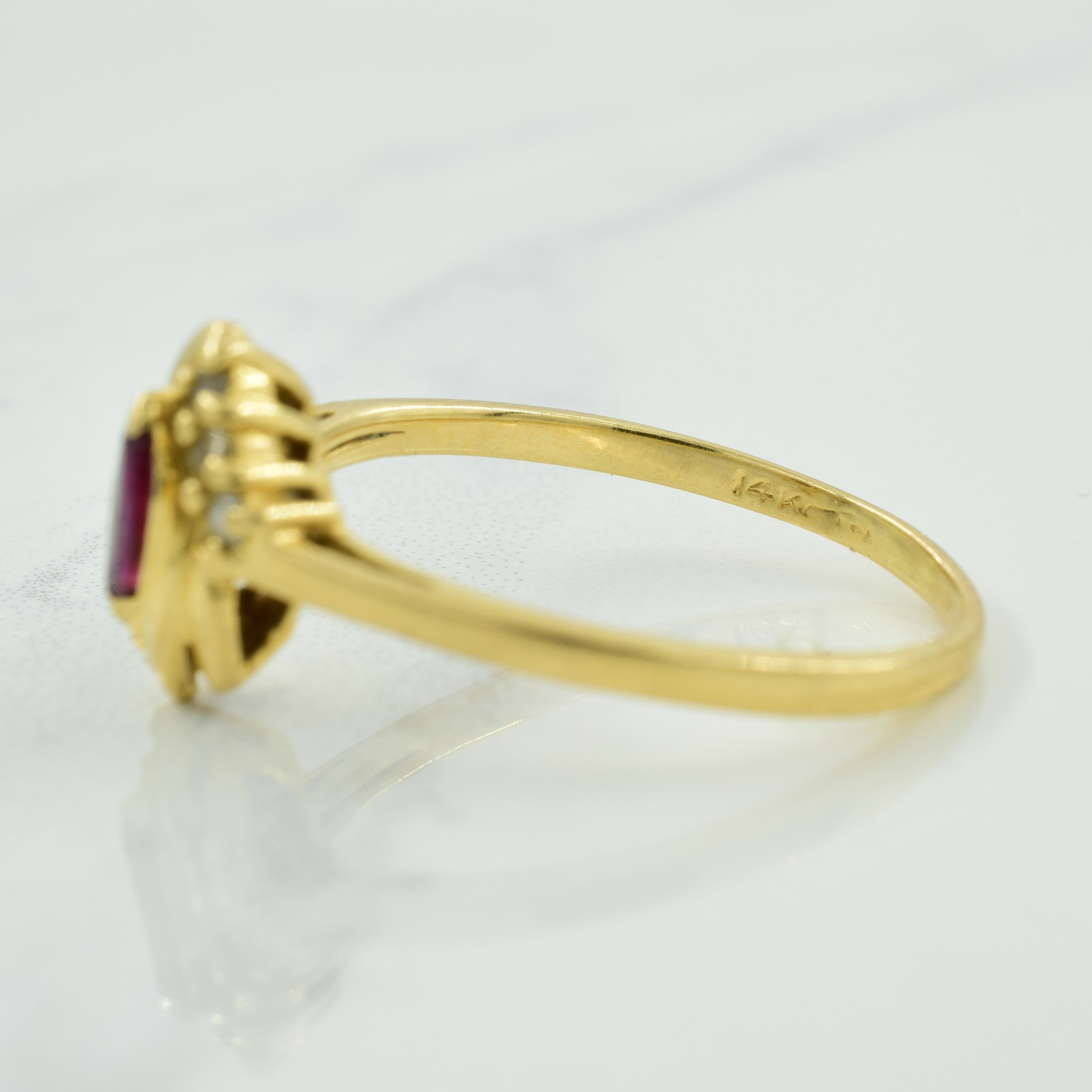 Ruby & Diamond Bypass Ring | 0.24ct, 0.12ctw | SZ 8.25 |