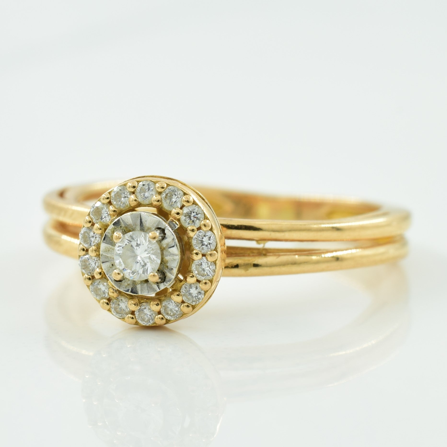 Diamond Halo Ring | 0.11ctw | SZ 4 |