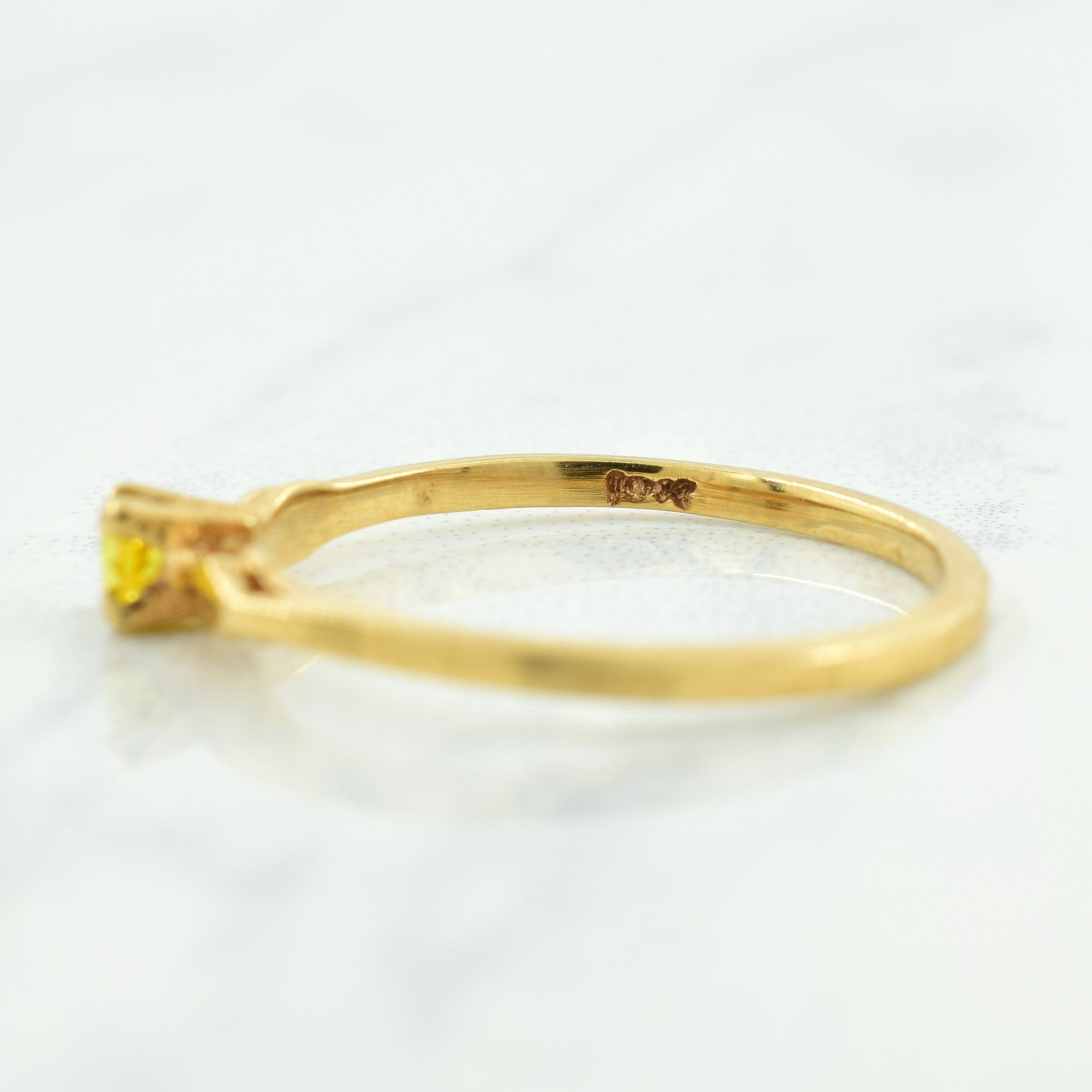 Synthetic Yellow Sapphire Petite Ring | 0.06ct | SZ 3.75 |