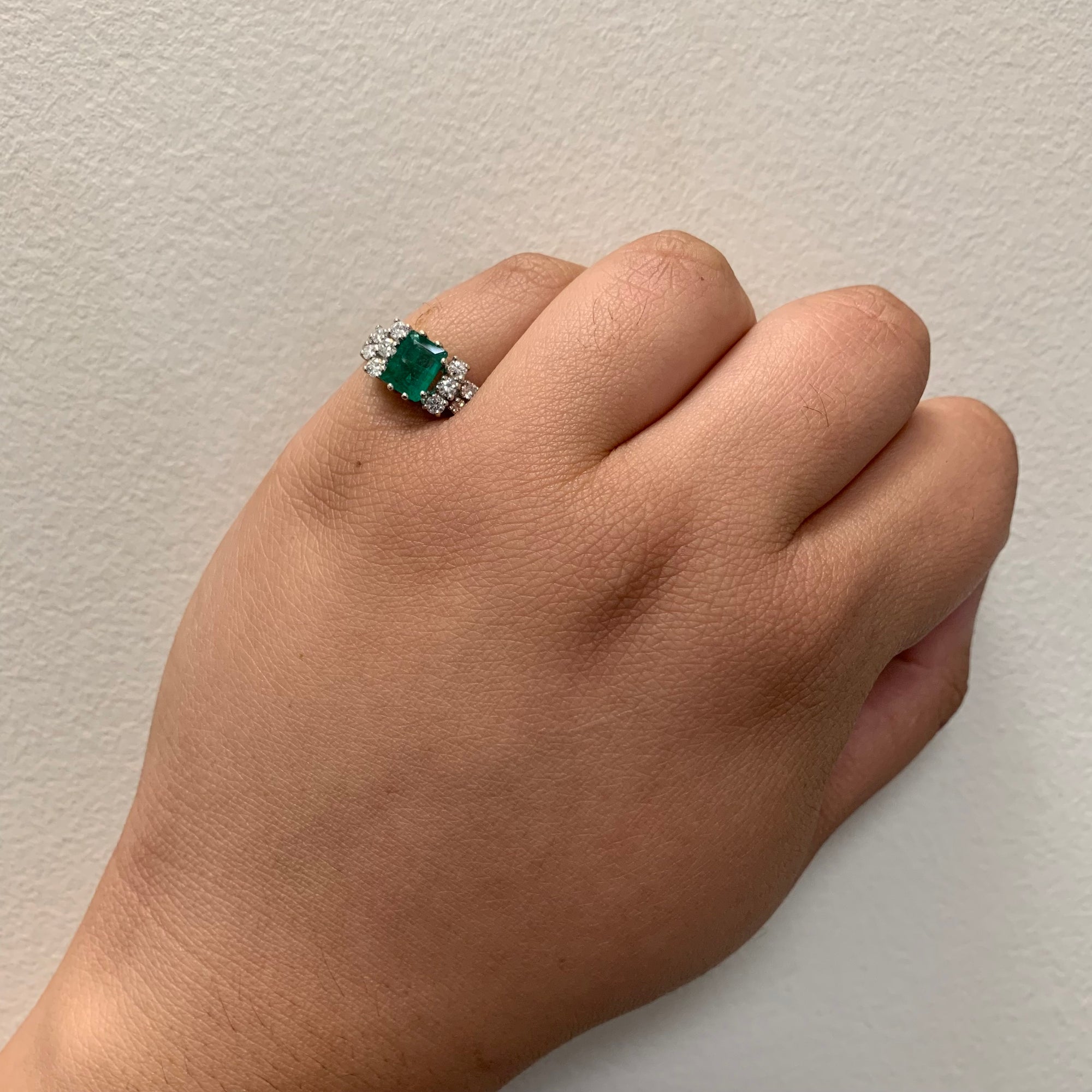 Emerald & Diamond Ring | 1.00ct, 0.42ctw | SZ 7.25 |