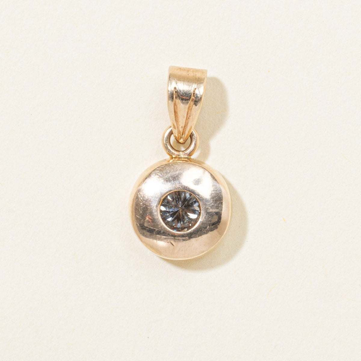 10k Bezel Set Diamond Pendant | 0.35ct SI1 H