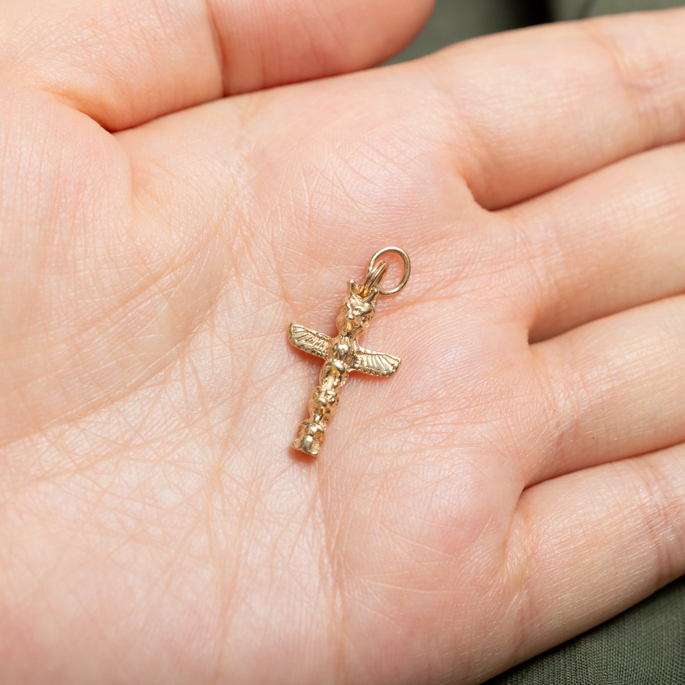 10k Yellow Gold Totem Pole Charm