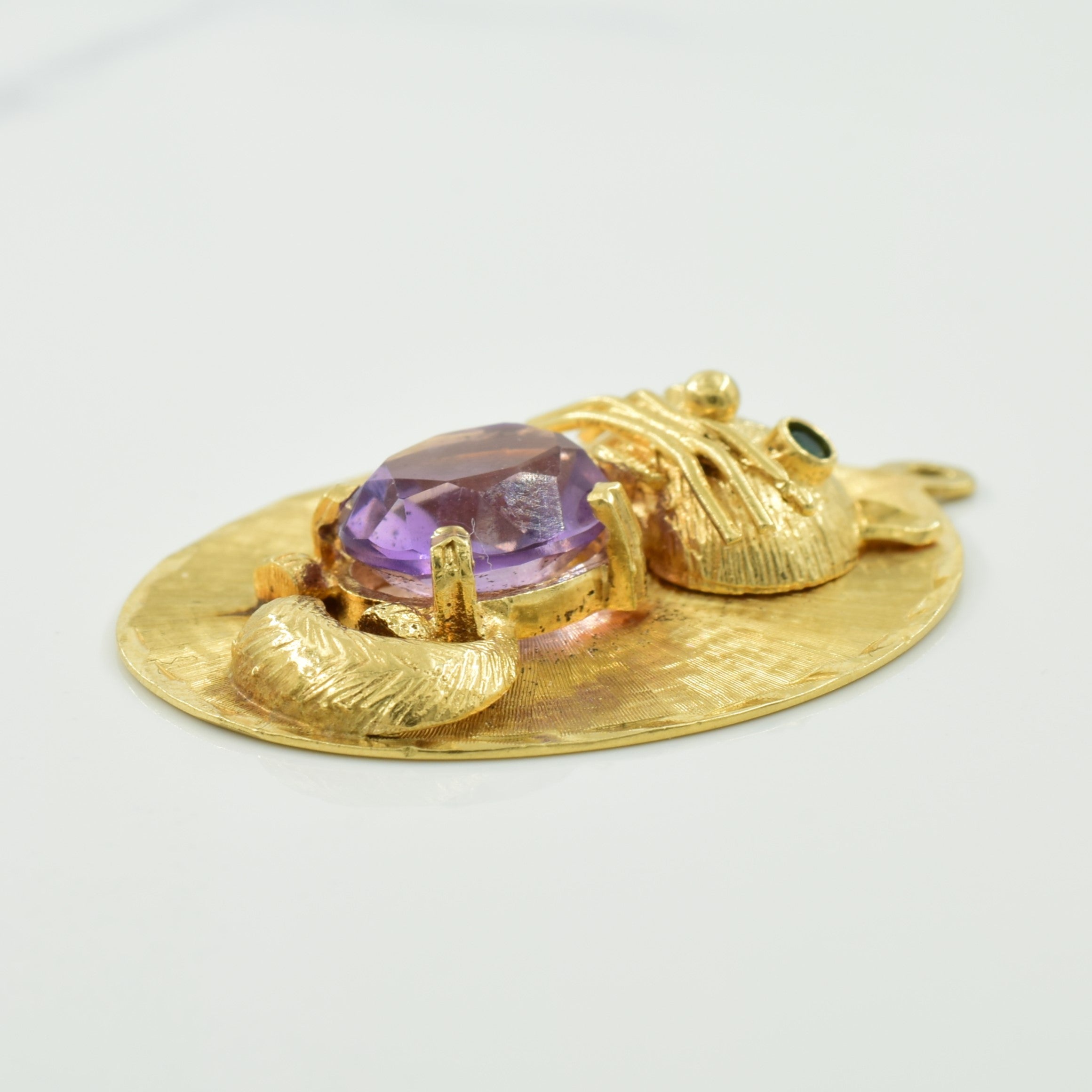 Amethyst & Green Onyx Cat Pendant | 3.00ctw |