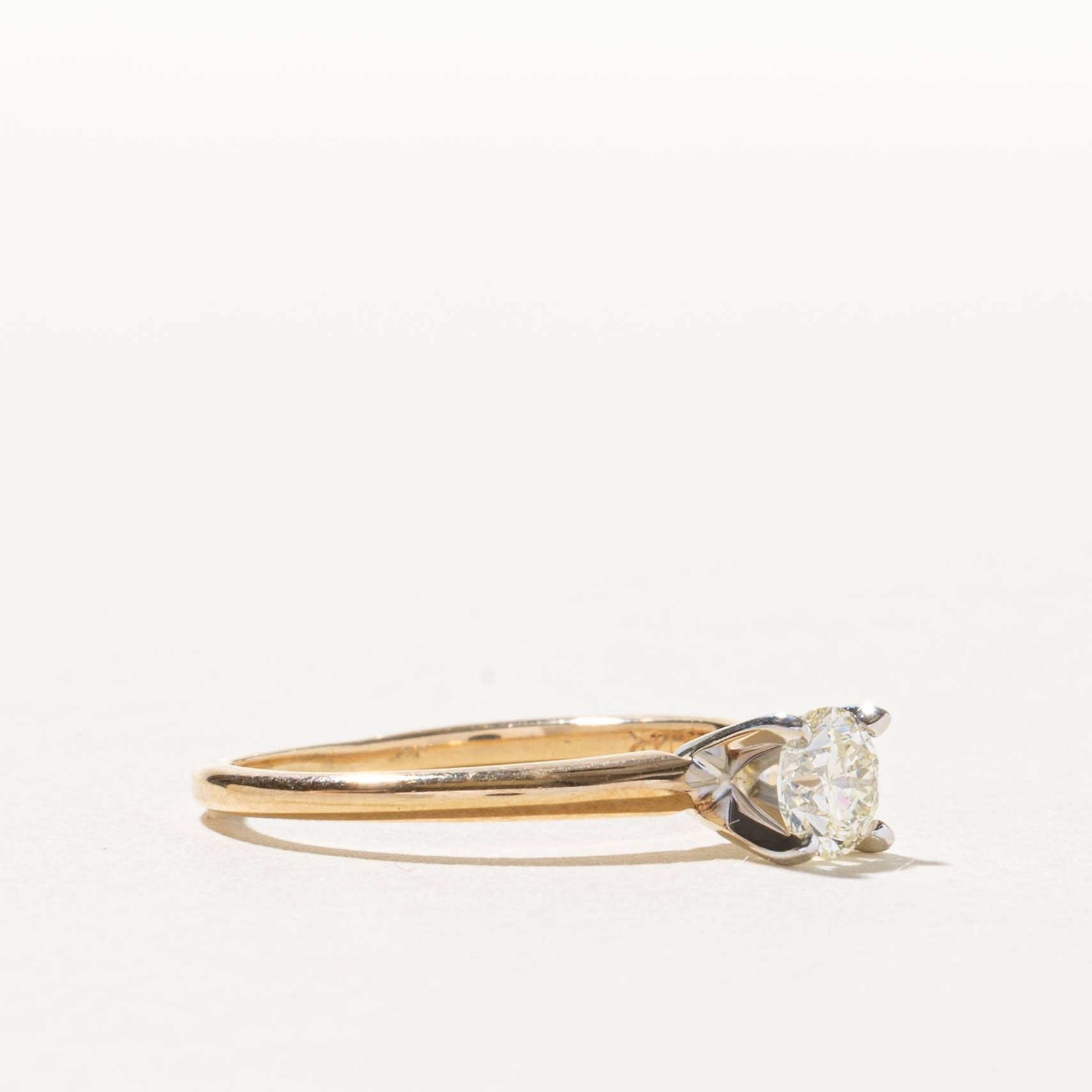 14k Solitaire Diamond Plain Engagement Ring | 0.59ct | SZ 8.5