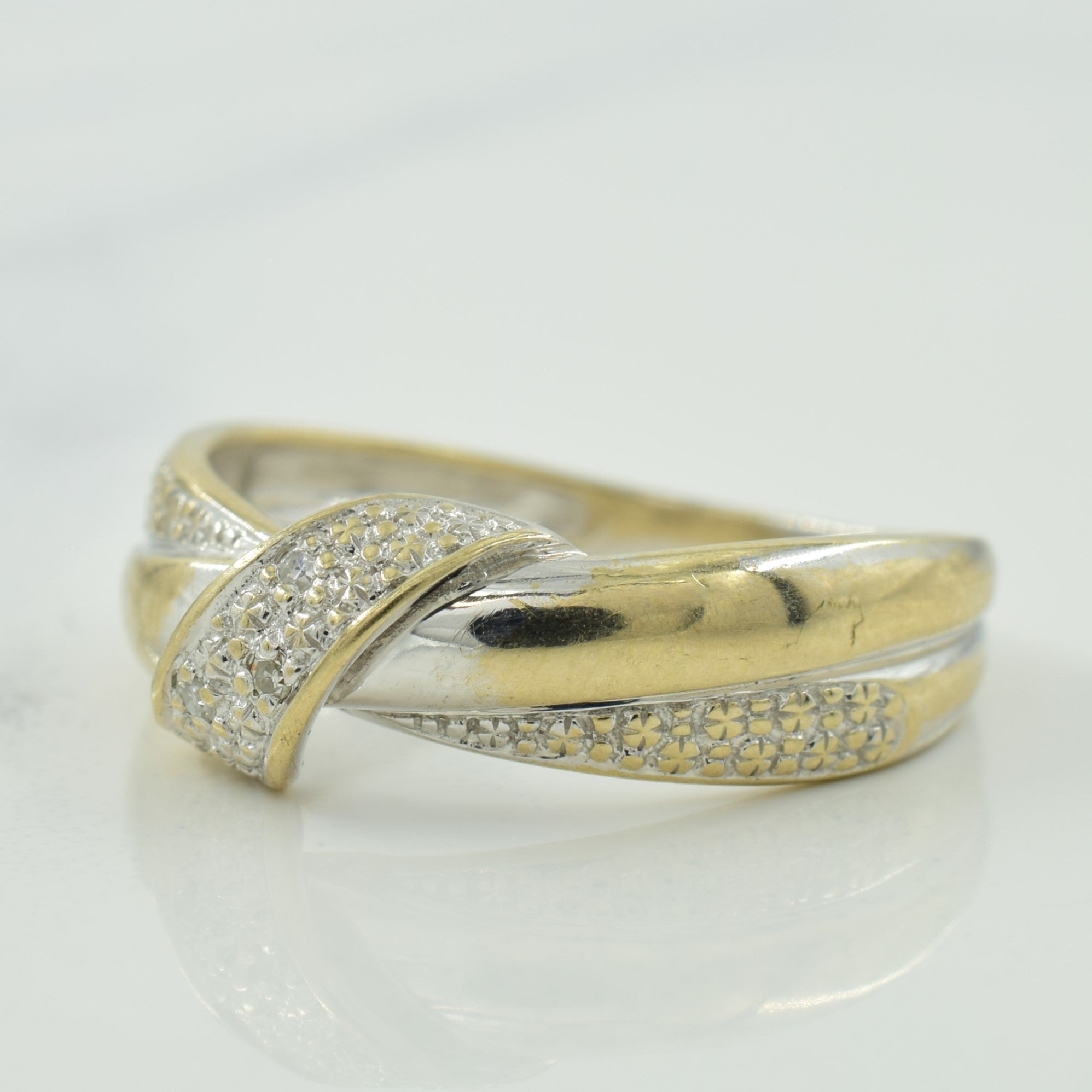 Diamond Criss Cross Ring | 0.02ctw | SZ 5.5 |
