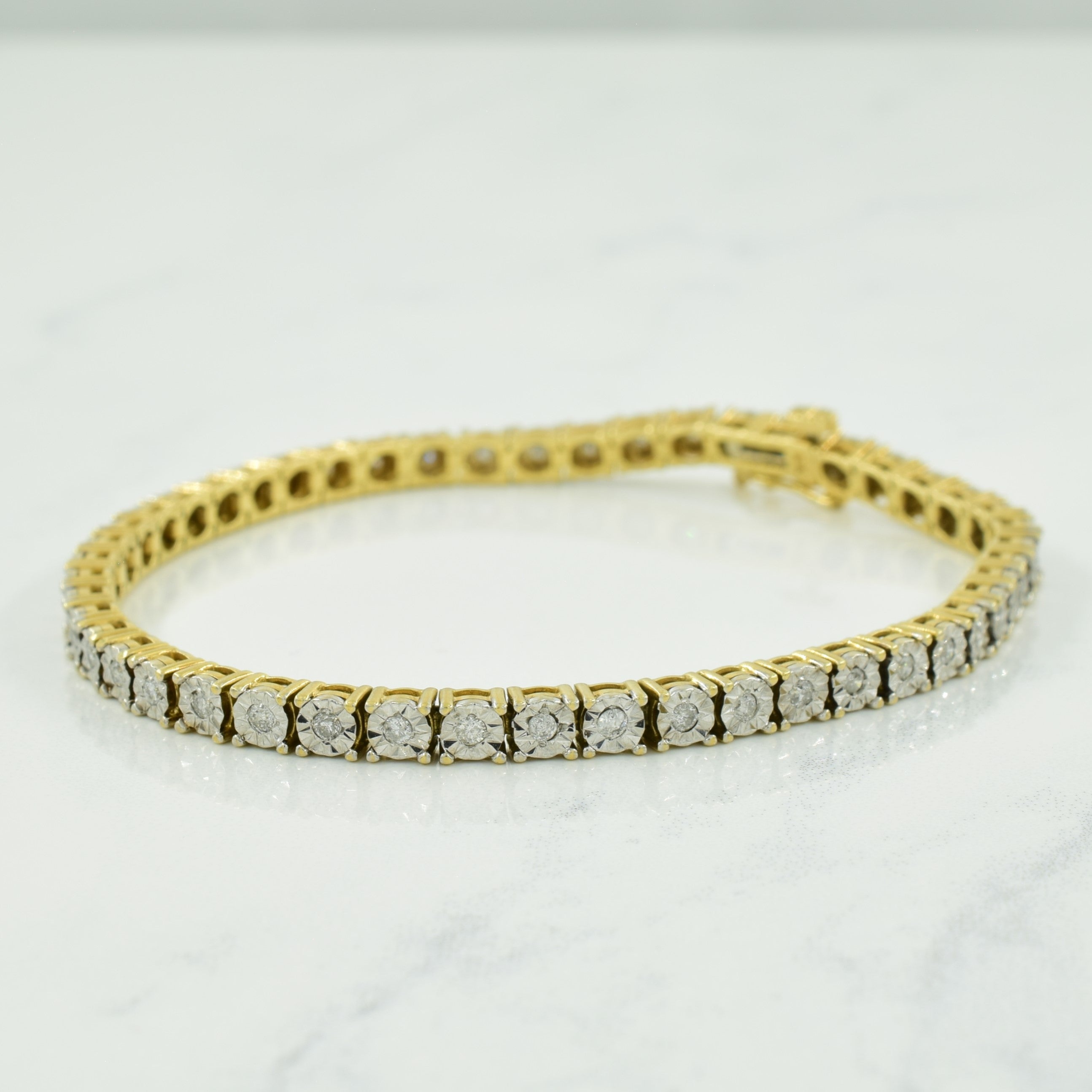 Diamond Tennis 10K Two-Tone Gold Bracelet | 1.00ctw | 7.25" |