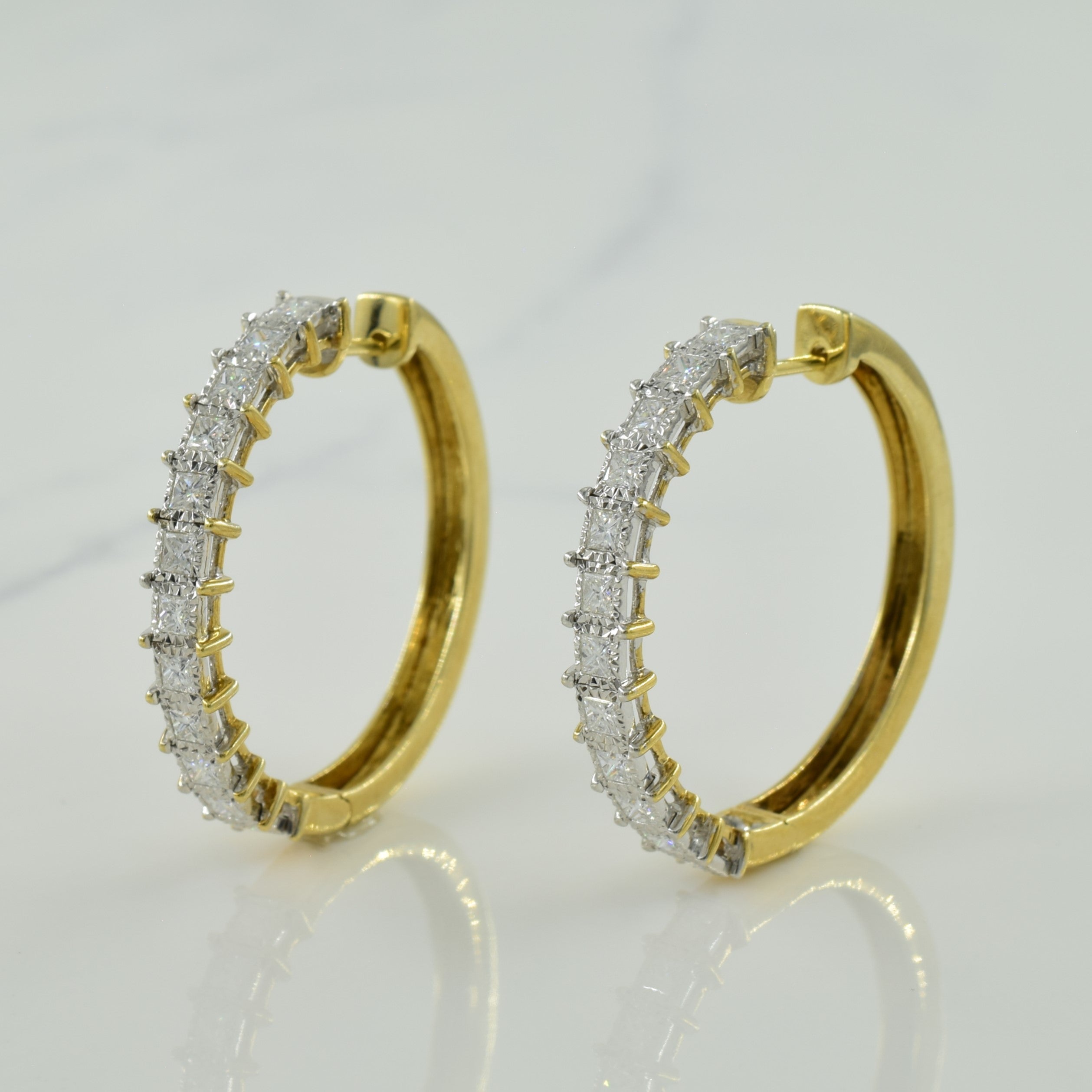 Boucles d'oreilles créoles en diamant | 1,00 ct |