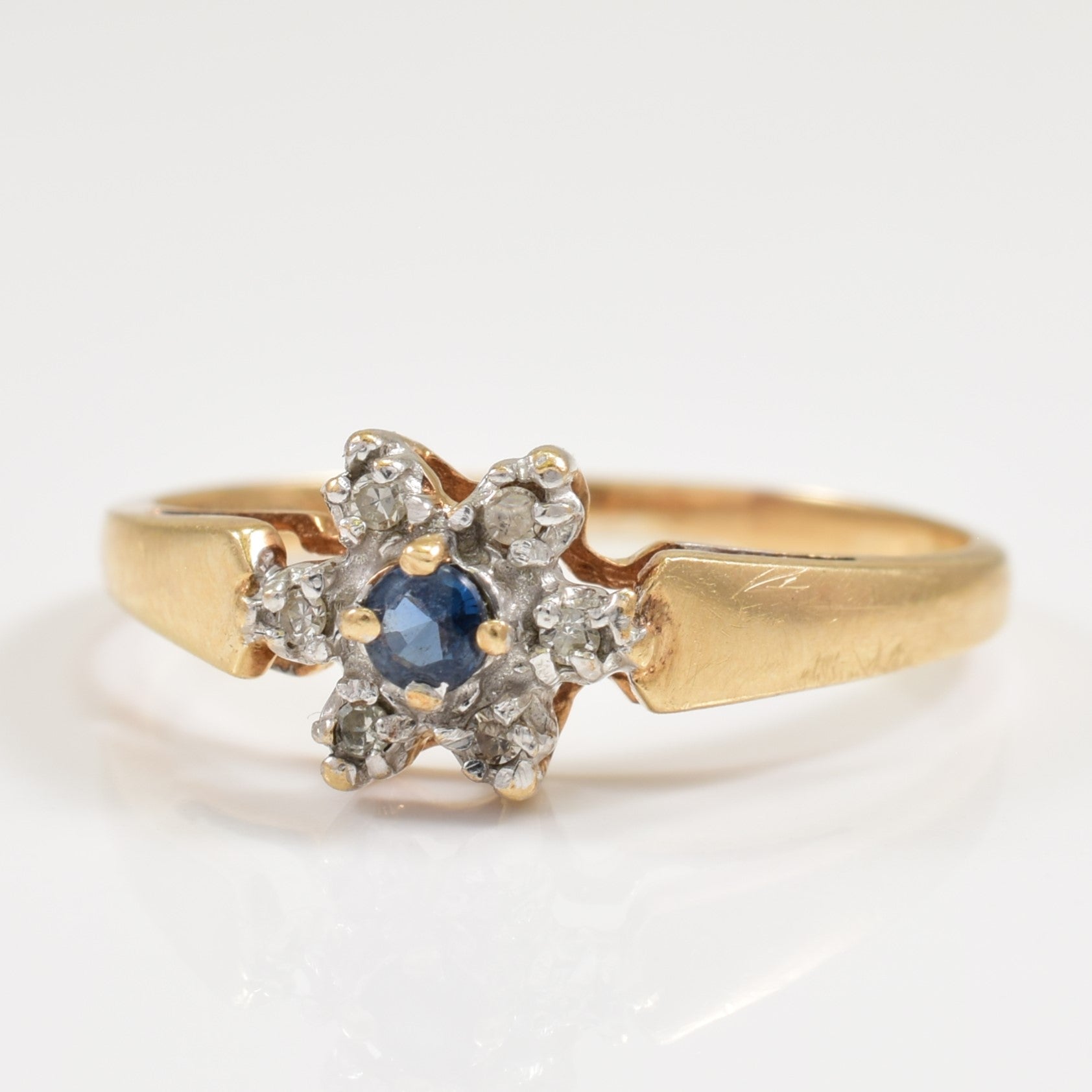 Blue Sapphire & Diamond Ring | 0.10ct, 0.03ctw | SZ 6.75 |