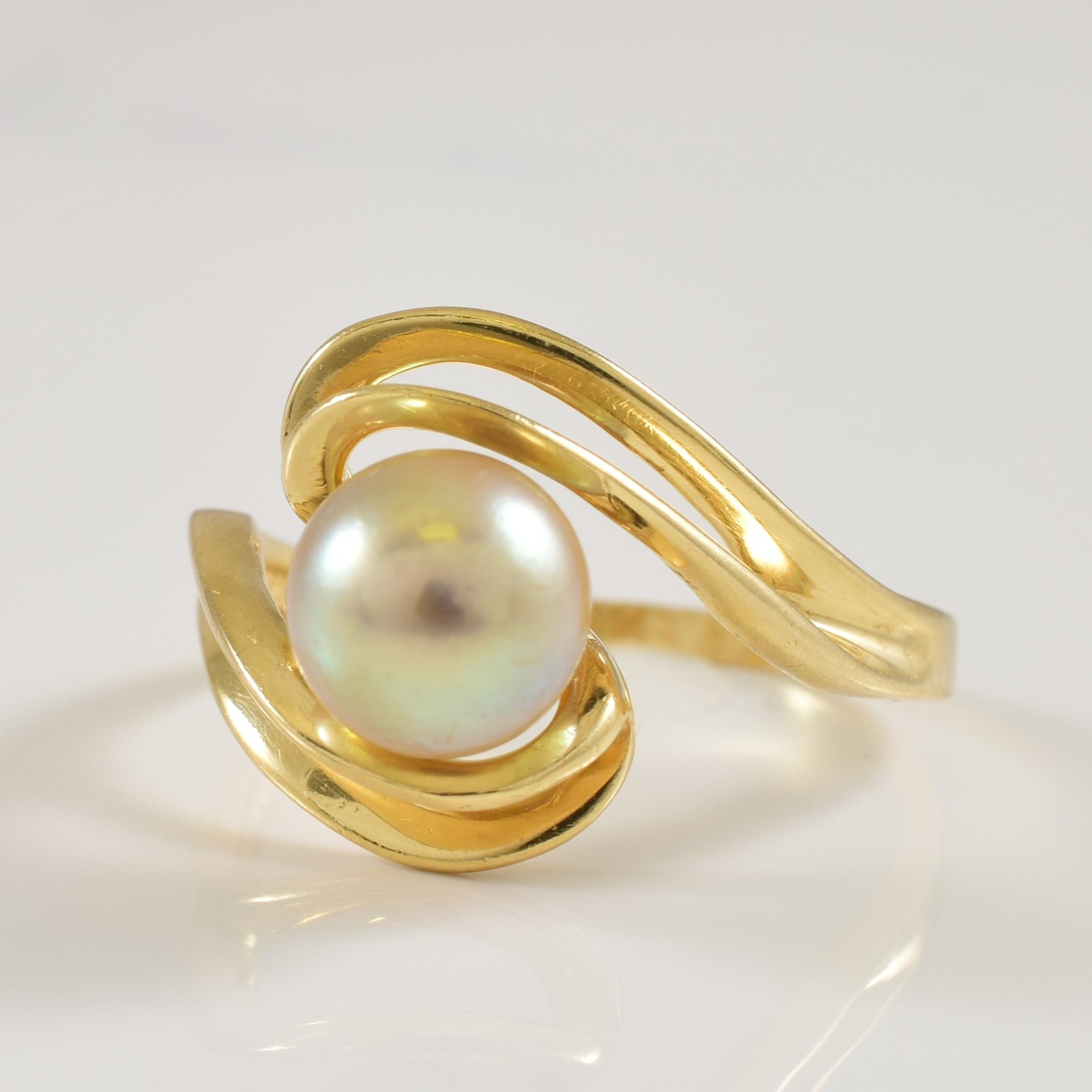 Golden Pearl Bypass Ring | 2.50ct | SZ 6.5 |
