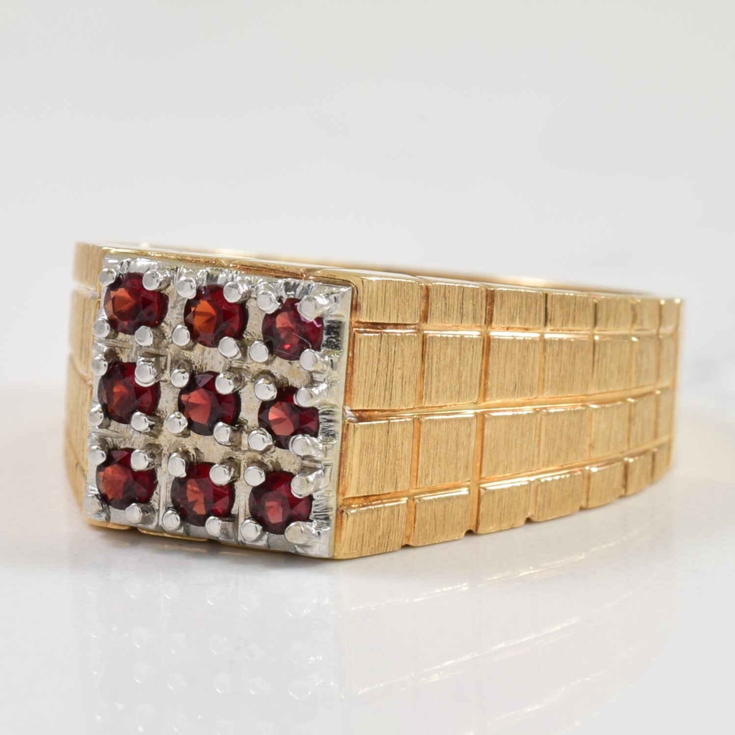 Pave Set Garnet Ring | 0.30ctw | SZ 10.25 |