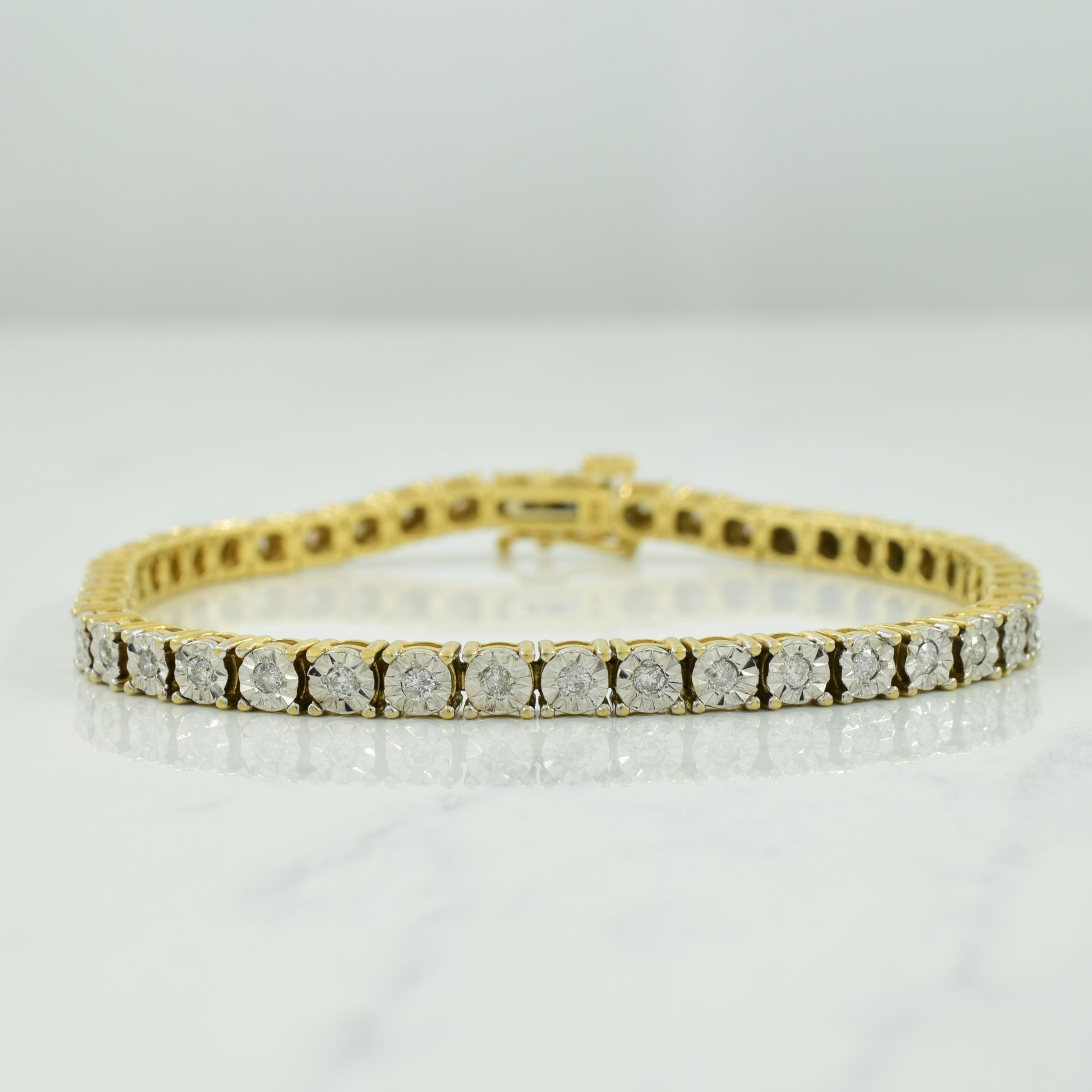 Diamond Tennis 10K Two-Tone Gold Bracelet | 1.00ctw | 7.25" |