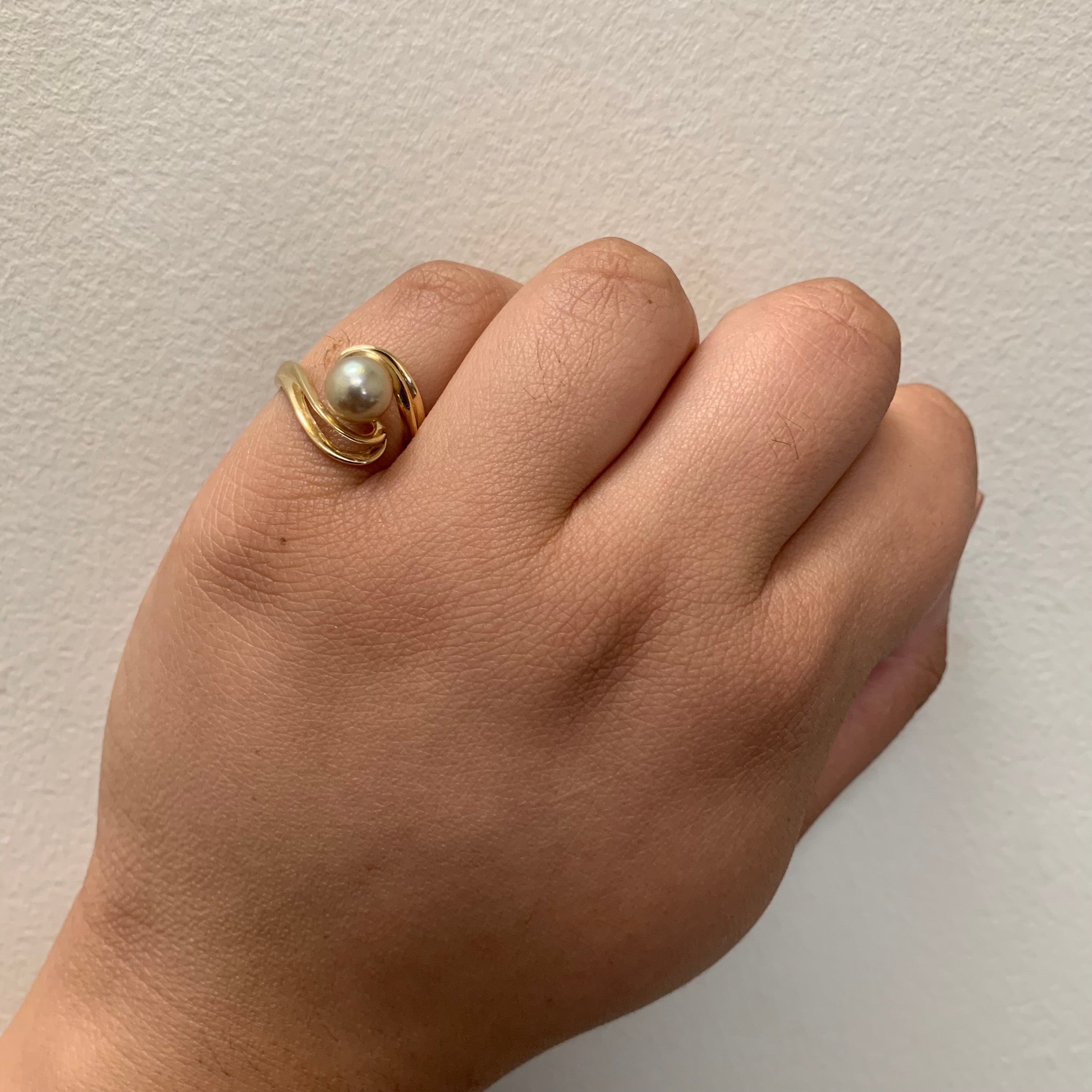 Golden Pearl Bypass Ring | 2.50ct | SZ 6.5 |