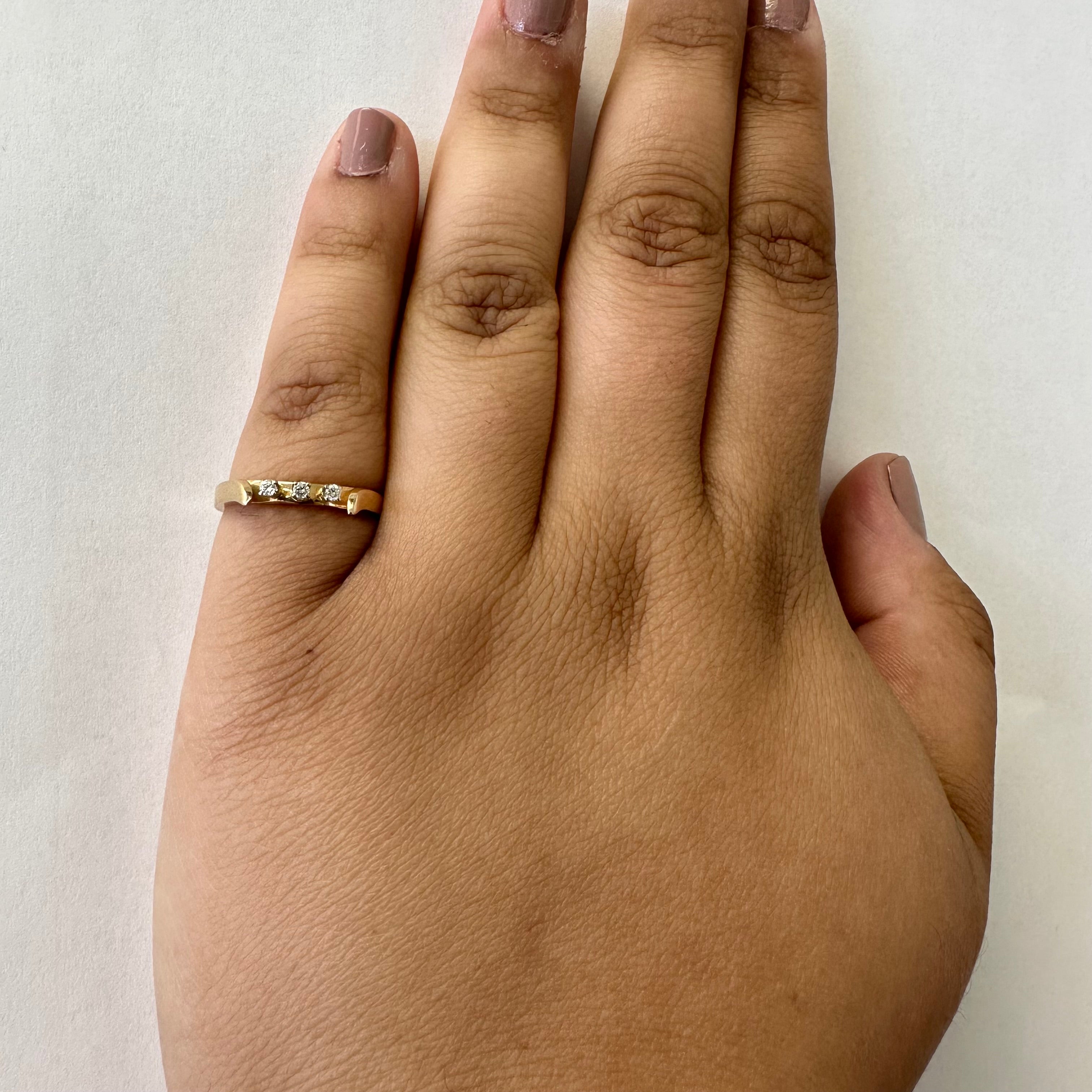 Three Stone Diamond Ring | 0.06ctw | SZ 6.25 |