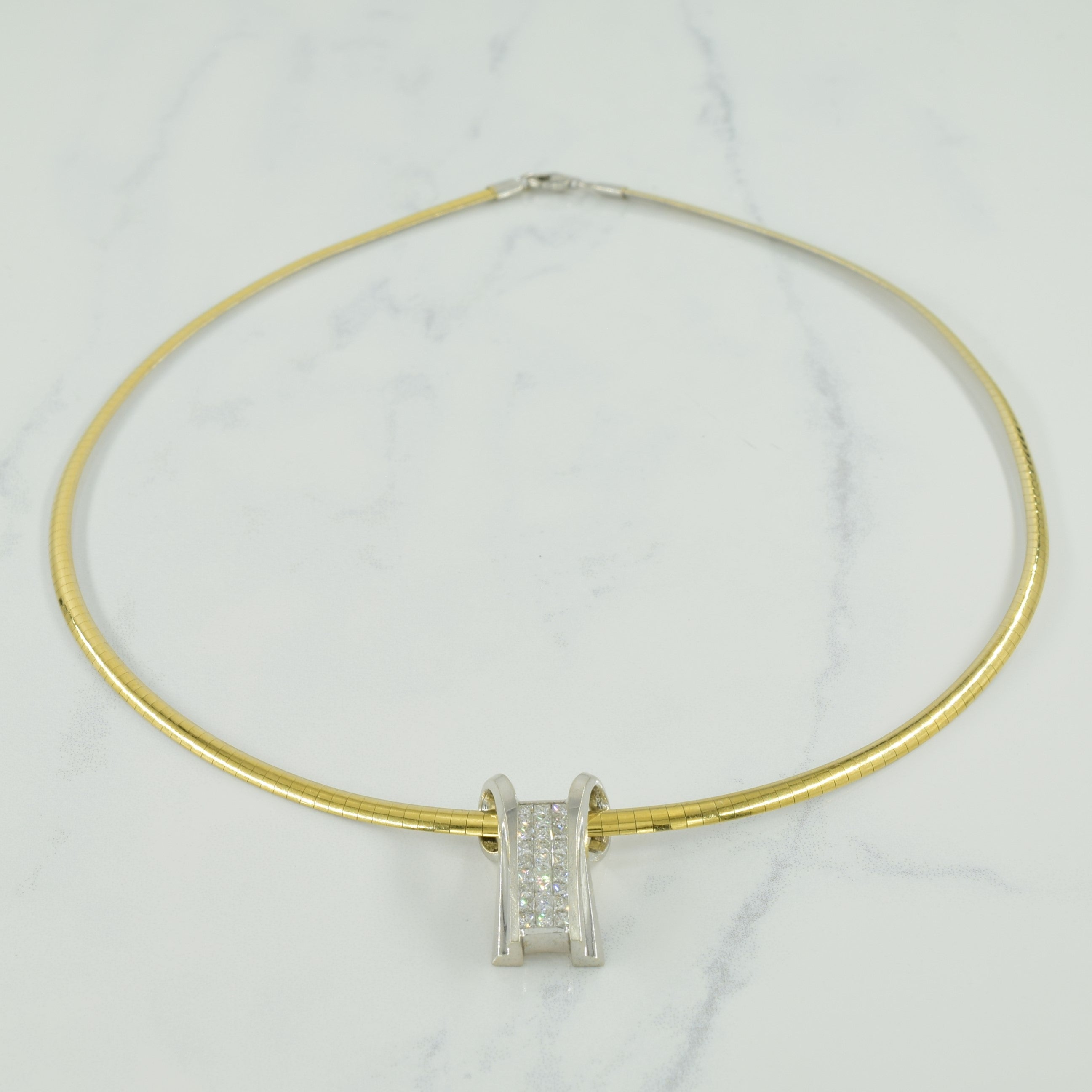 Collier réversible bicolore en diamants | 0,90 ct | 45,7 cm |