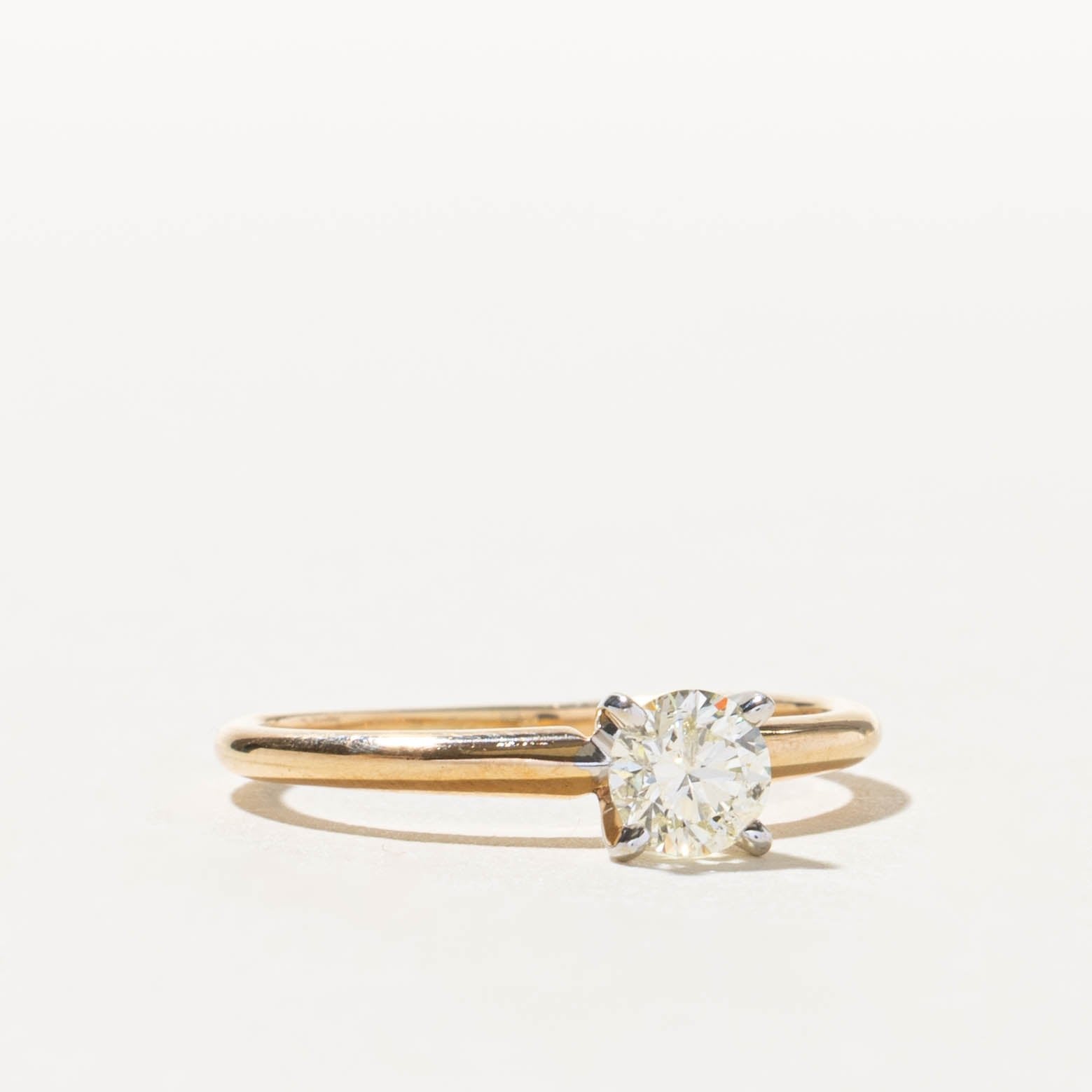 14k Solitaire Diamond Plain Engagement Ring | 0.59ct | SZ 8.5
