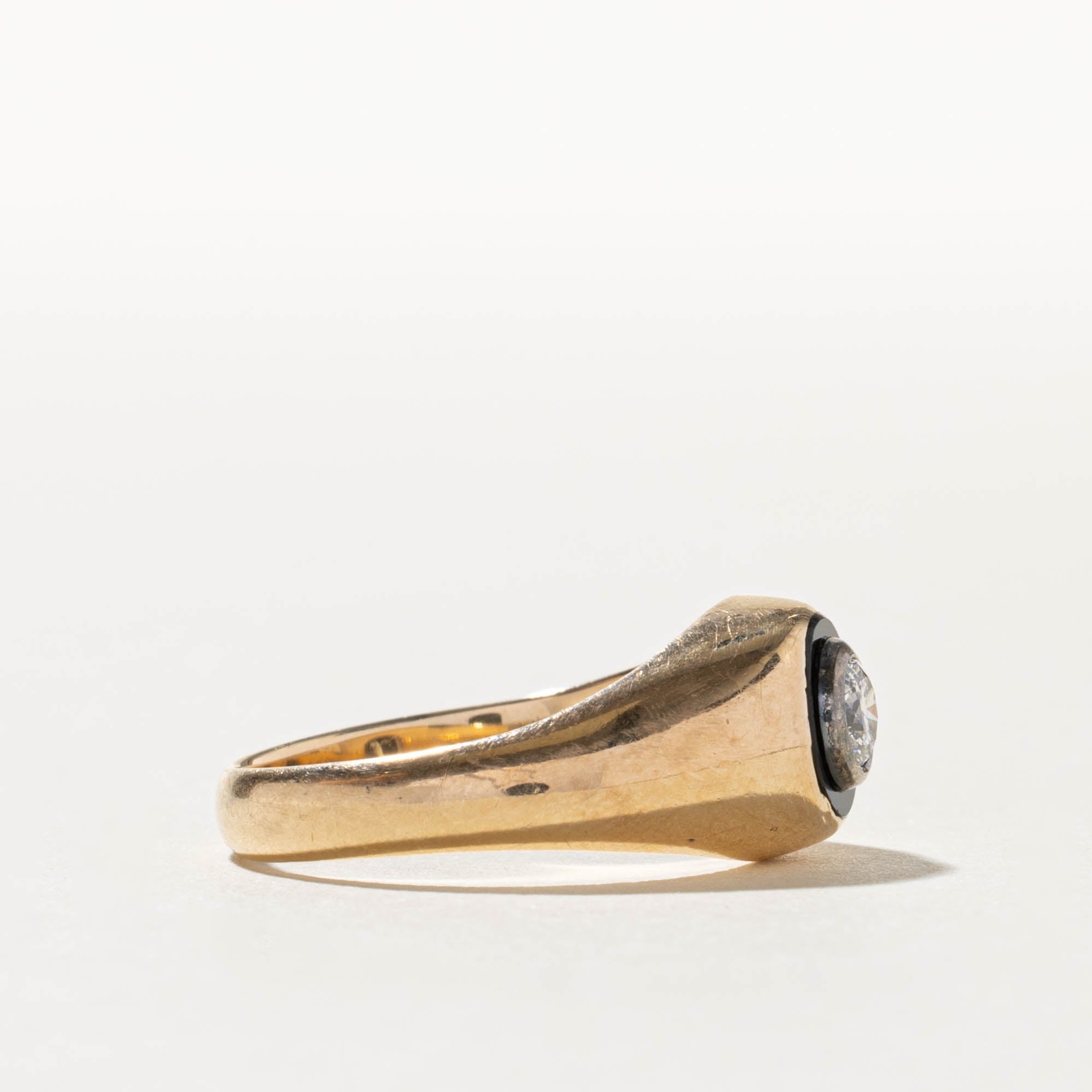 10k Bezel Set Diamond Eye Dome Ring | 0.35ct | SZ 9.5
