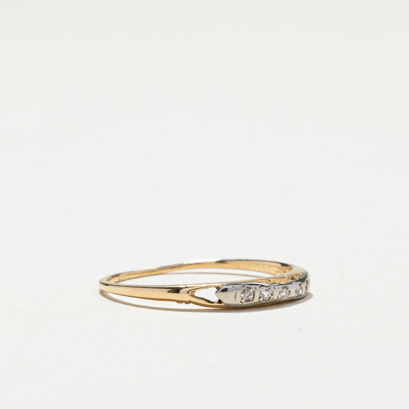 Two Tone Gold Diamond Petite Band | 0.03ctw | SZ 5.5 |