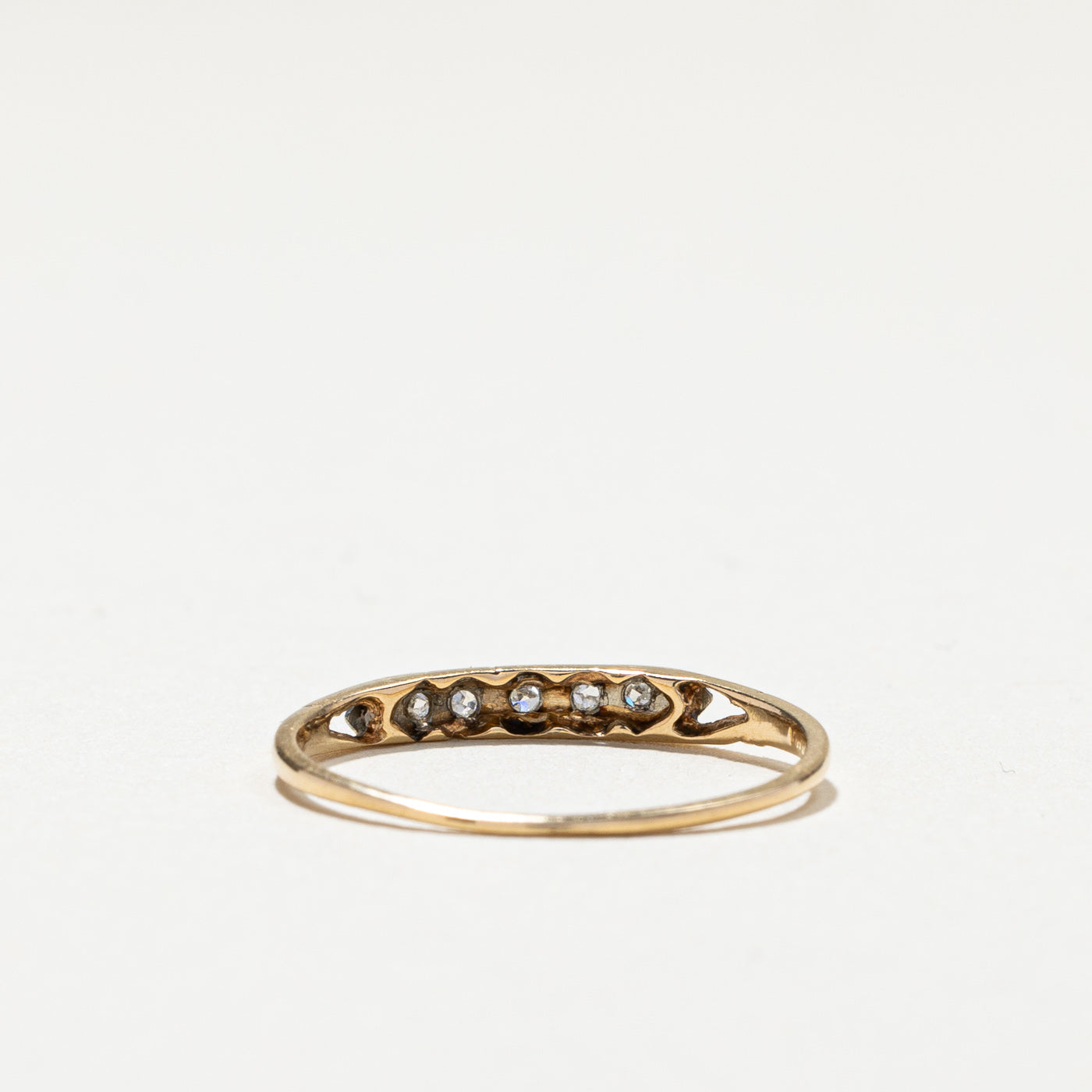 Two Tone Gold Diamond Petite Band | 0.03ctw | SZ 5.5 |