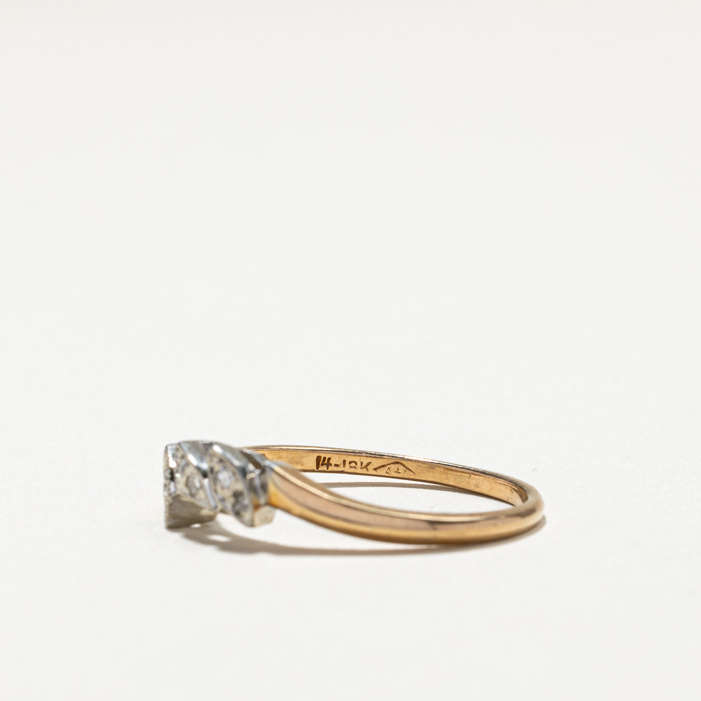 Two Tone Gold Diamond Ring | 0.06ctw | SZ 8.5 |