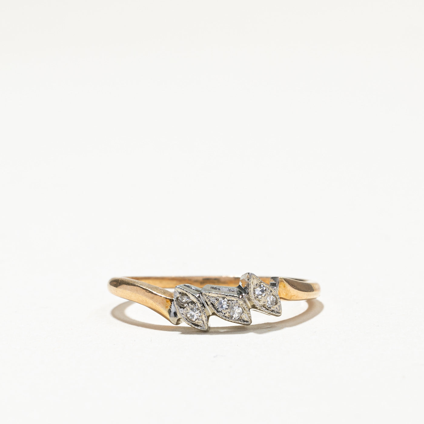 Two Tone Gold Diamond Ring | 0.06ctw | SZ 8.5 |