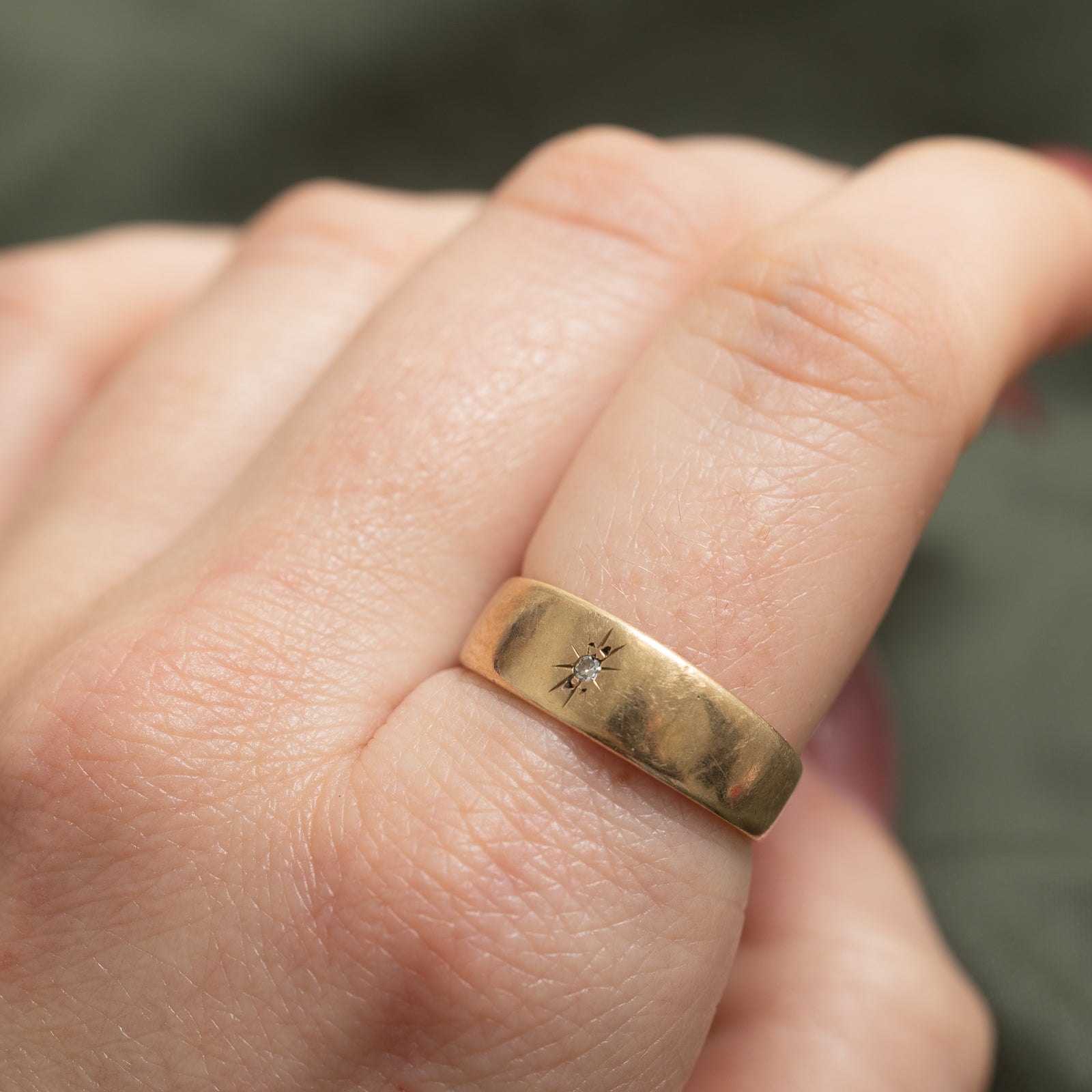Bague vintage canadienne sertie de diamants en forme d'étoile | 0,01 ct | Taille 8,5