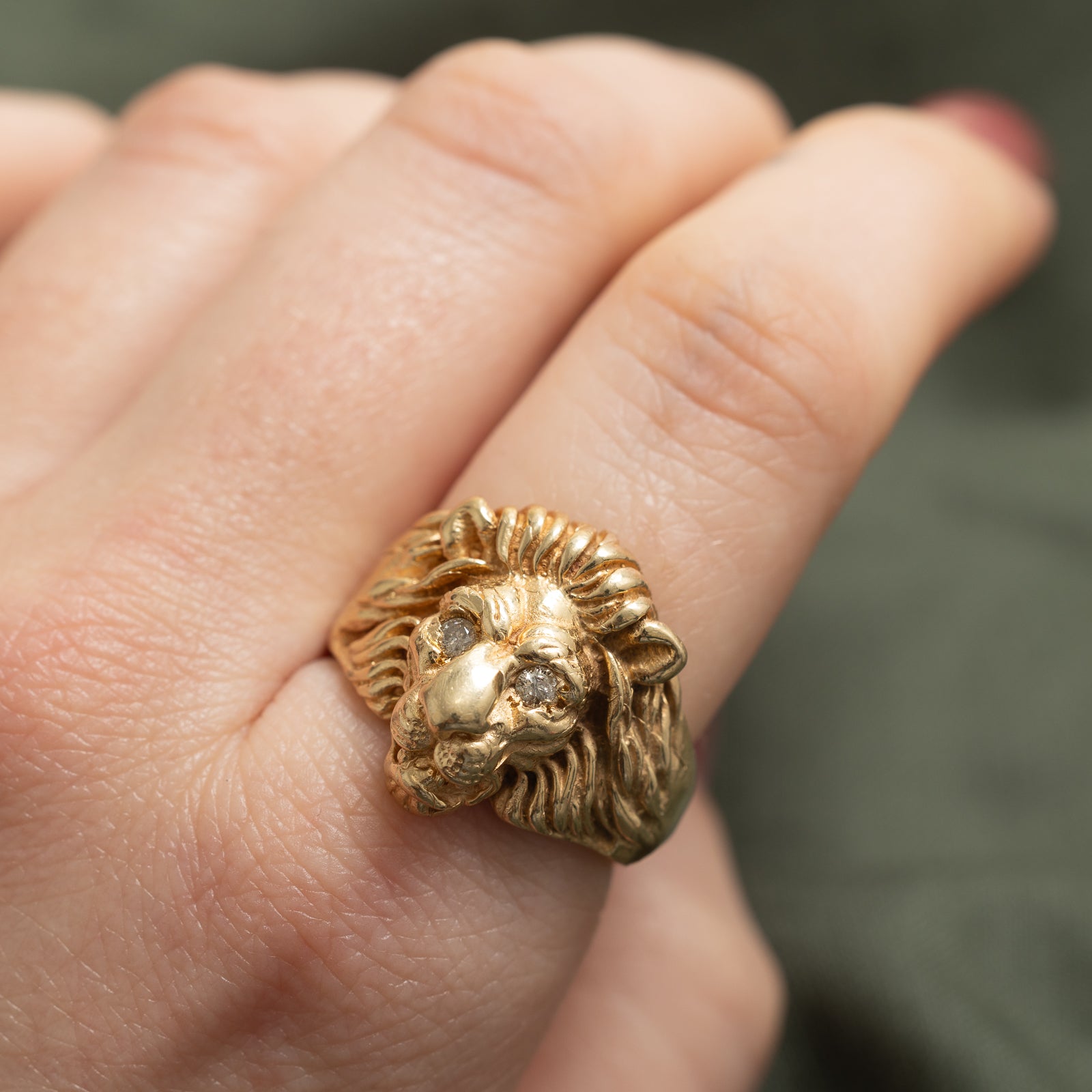 Diamond Lion Head Ring | 0.10ctw | SZ 10