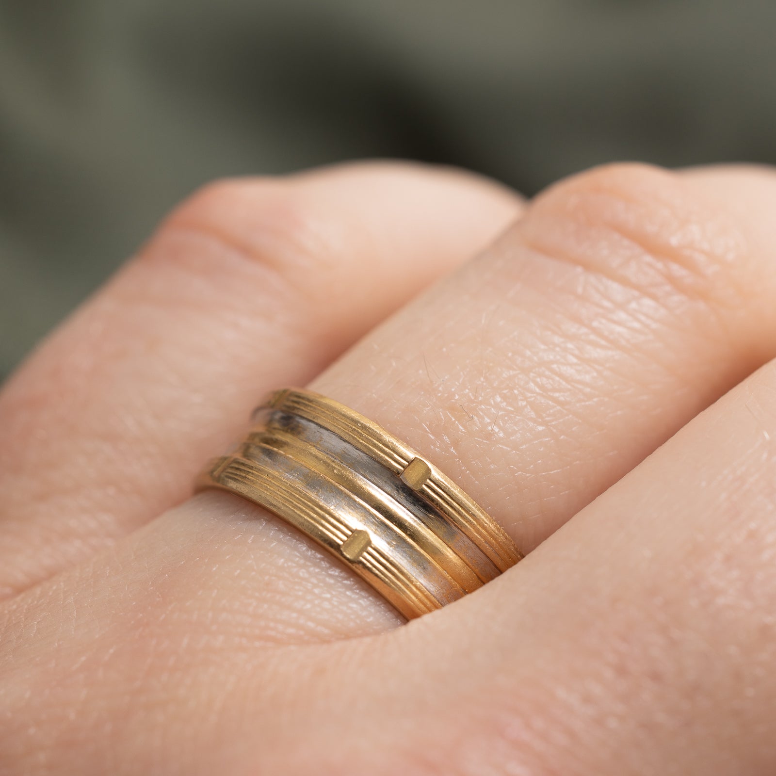 18k Two Tone Gold Band | 7.00mm | SZ 7.5