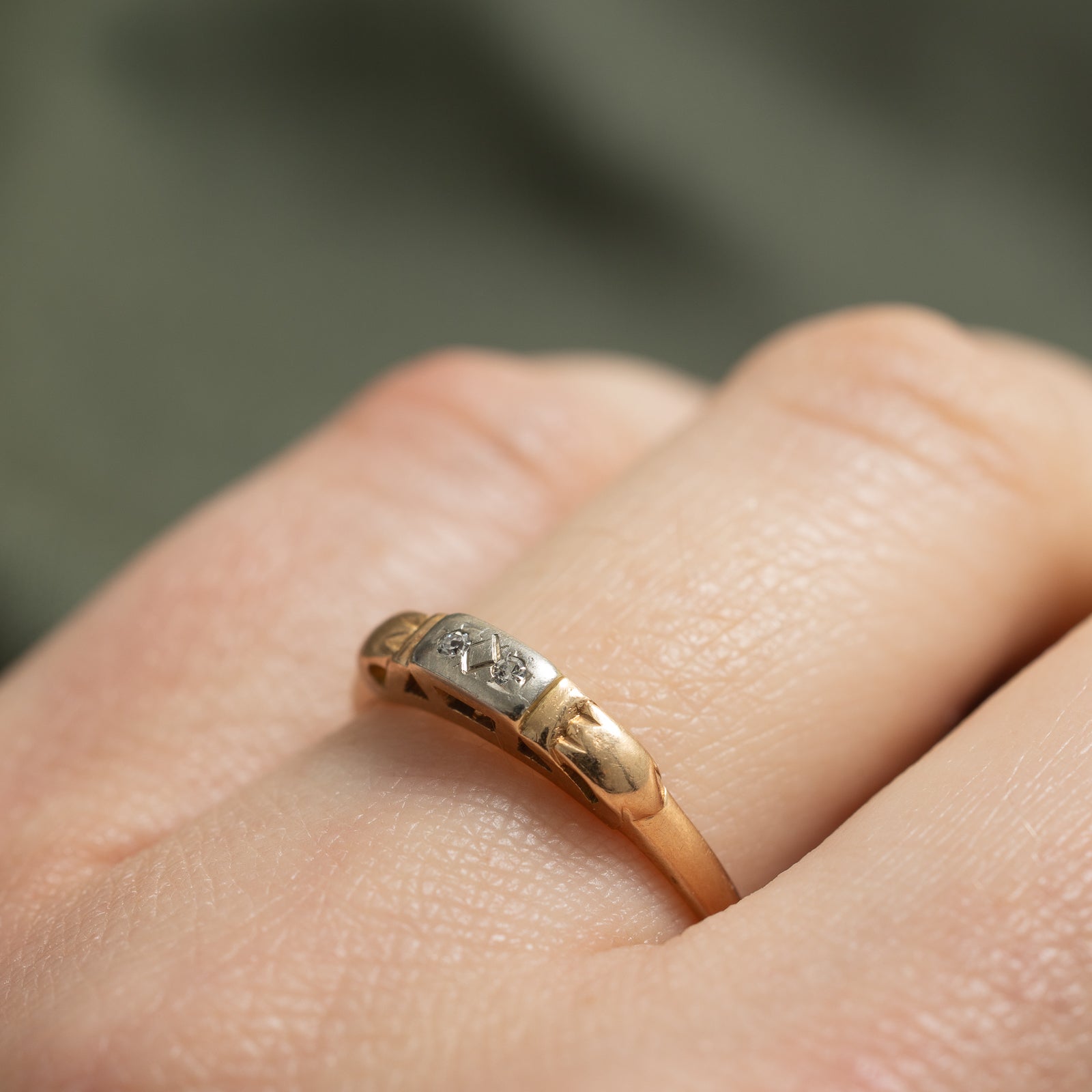 Two Stone Diamond Band | 0.01ctw | SZ 6.5