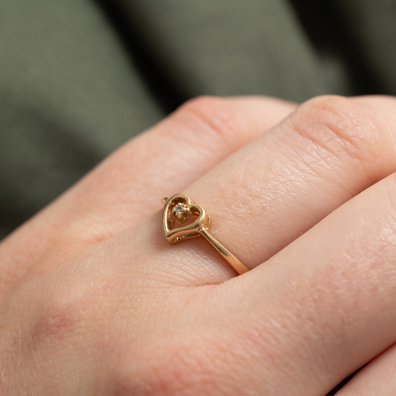 Diamond Open Heart Ring | 0.005ct | SZ 7