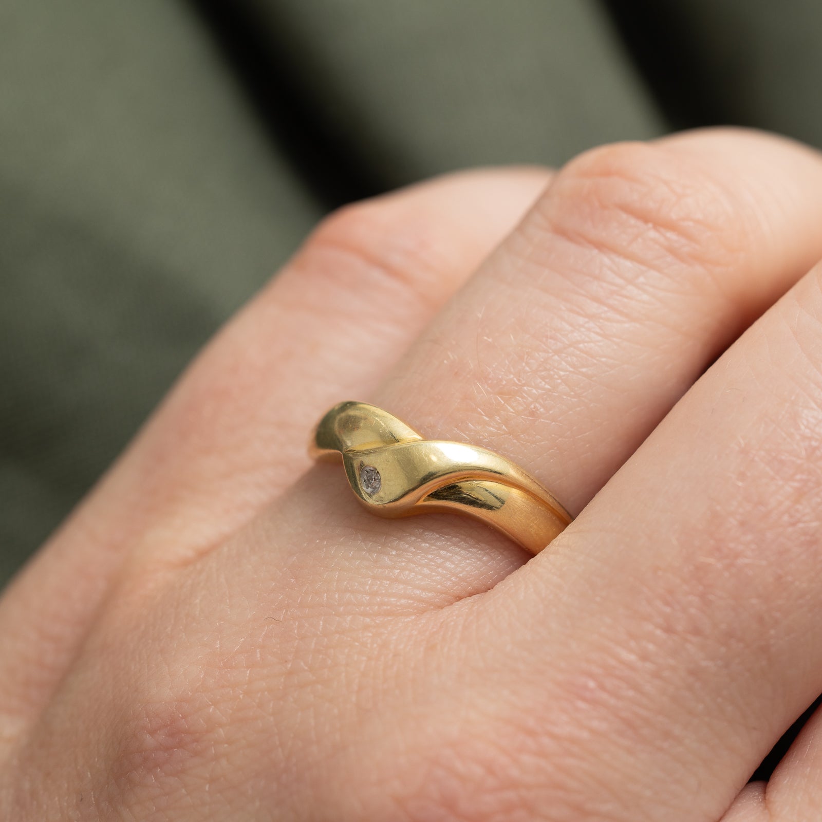 Flush Set Diamond Chevron Ring | 0.005ct | SZ 8.25
