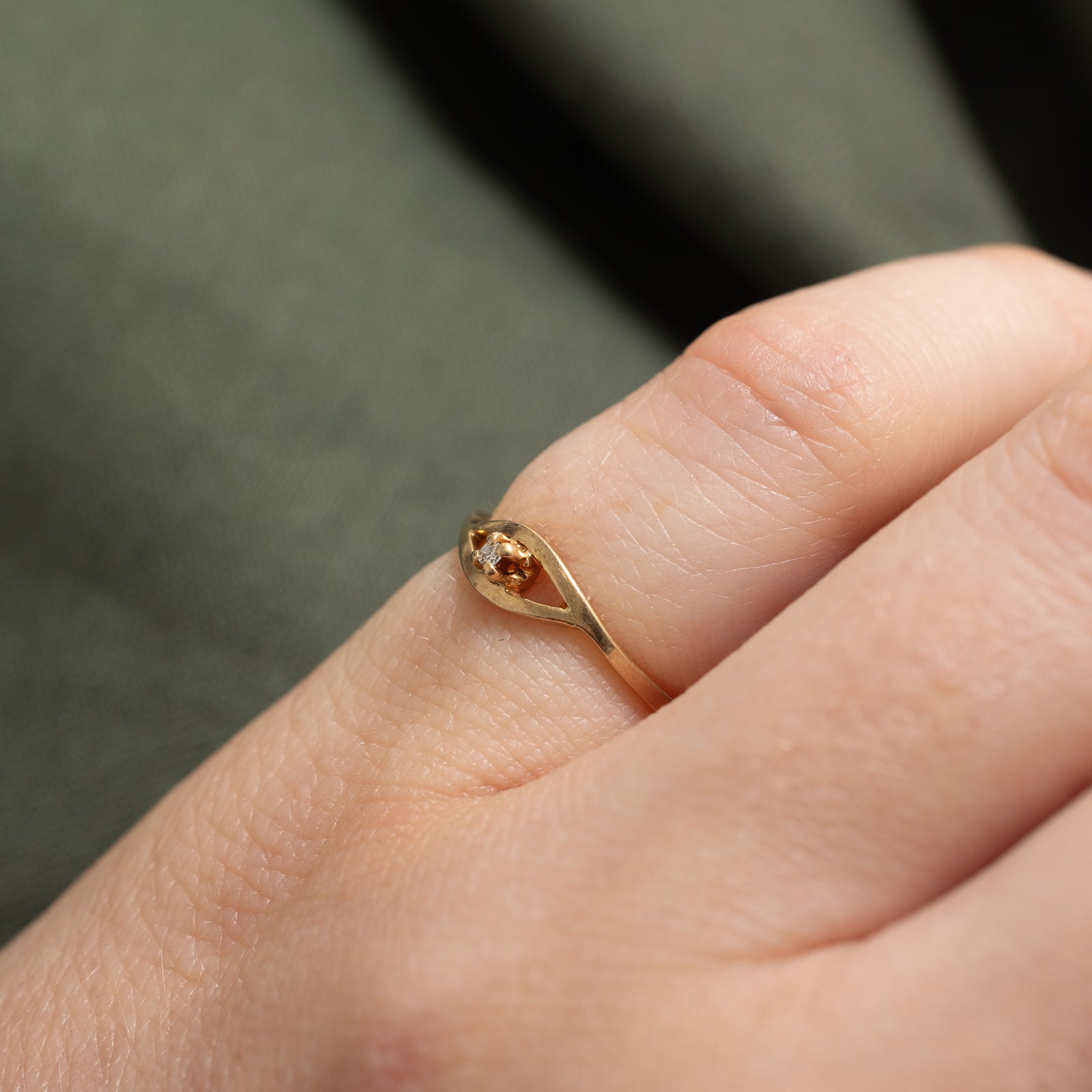 Single Stone Diamond Open Ring | 0.005ct | SZ 3.25