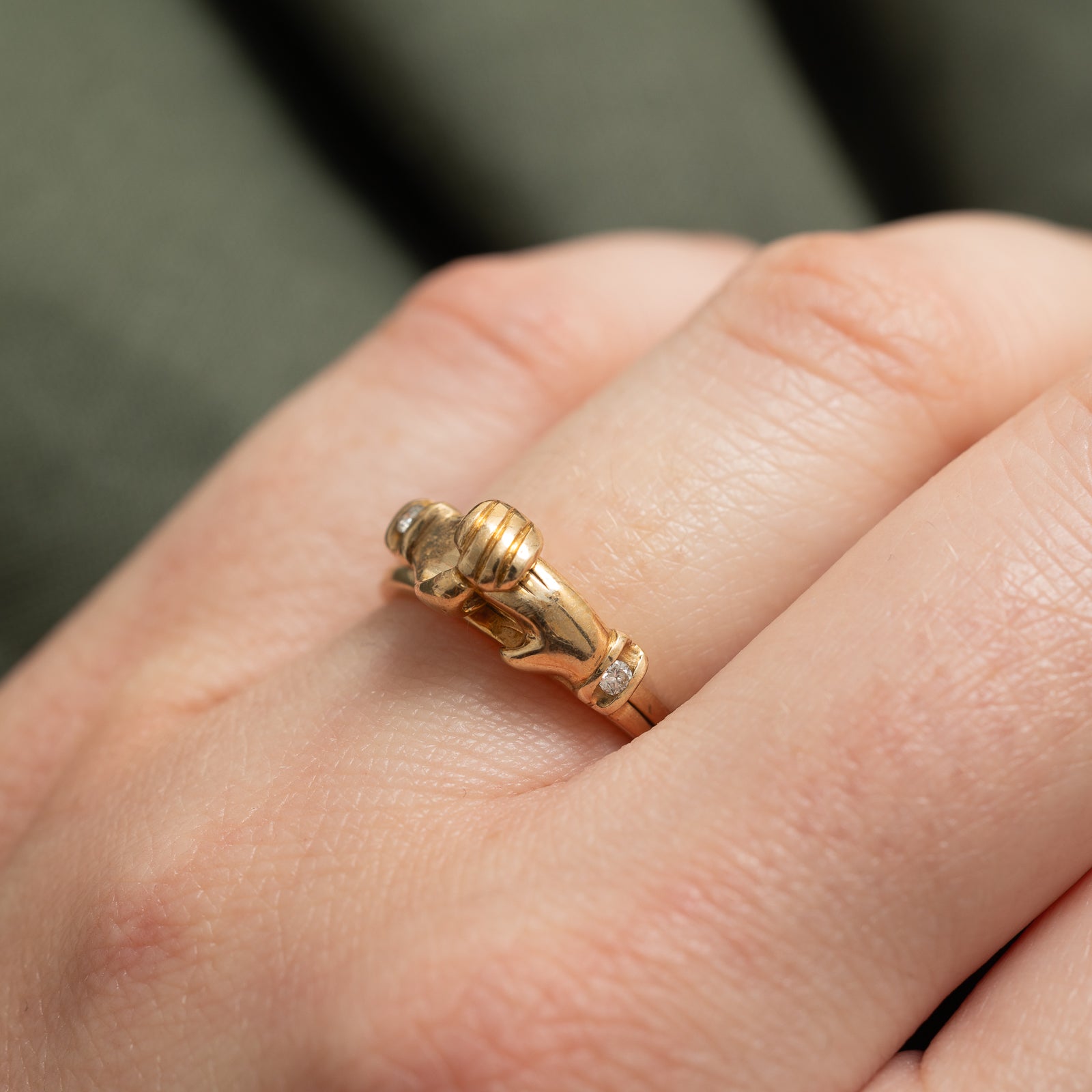 Bagues Mains Entrelacées en Diamant | 0,04 ct | Taille 5,5