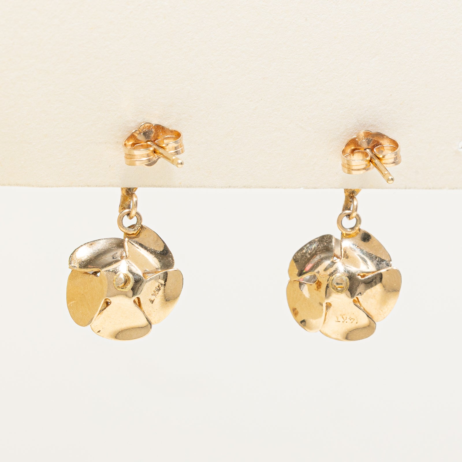 Diamond Flower Drop Earrings | 0.03ctw