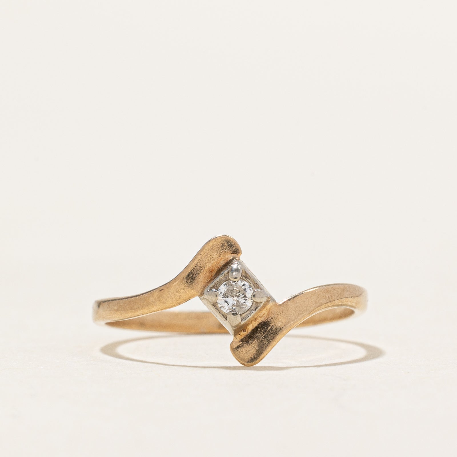 Single Stone Diamond Bypass Ring | 0.015ct | SZ 2