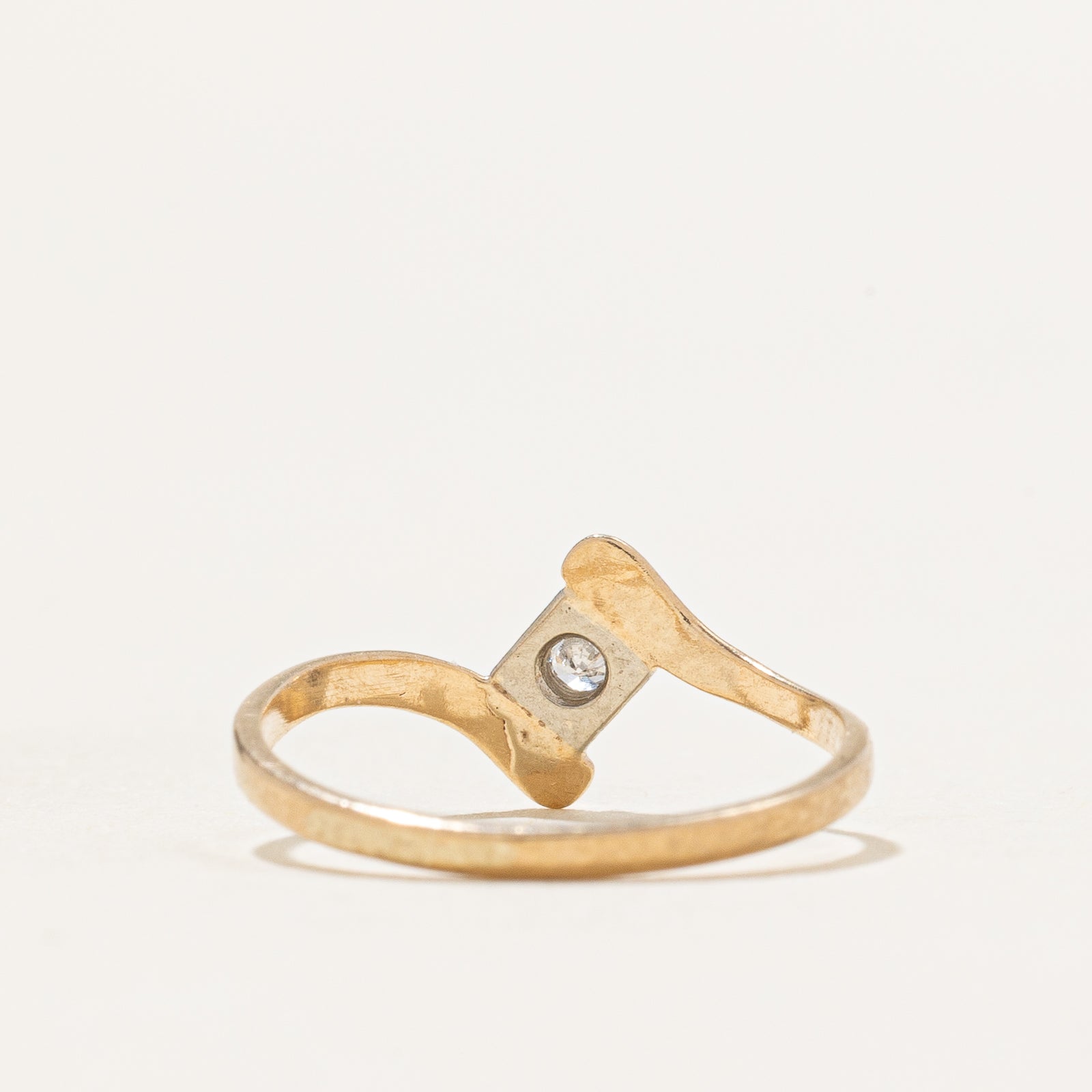 Single Stone Diamond Bypass Ring | 0.015ct | SZ 2