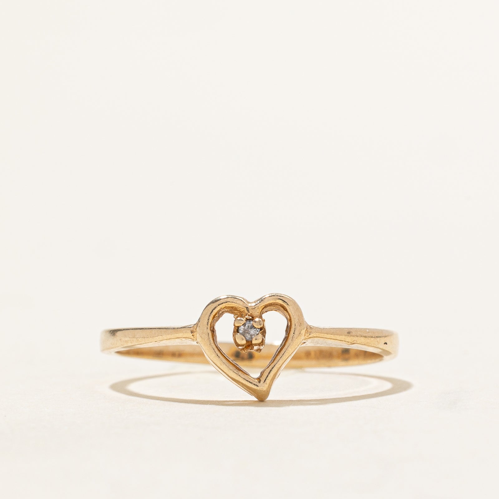Diamond Open Heart Ring | 0.005ct | SZ 7