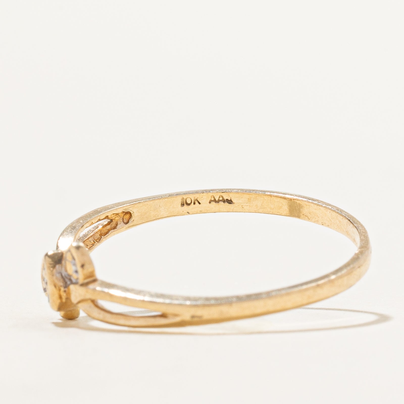 Bague triple cœur en diamant | 0,005 ct | Taille 7,25