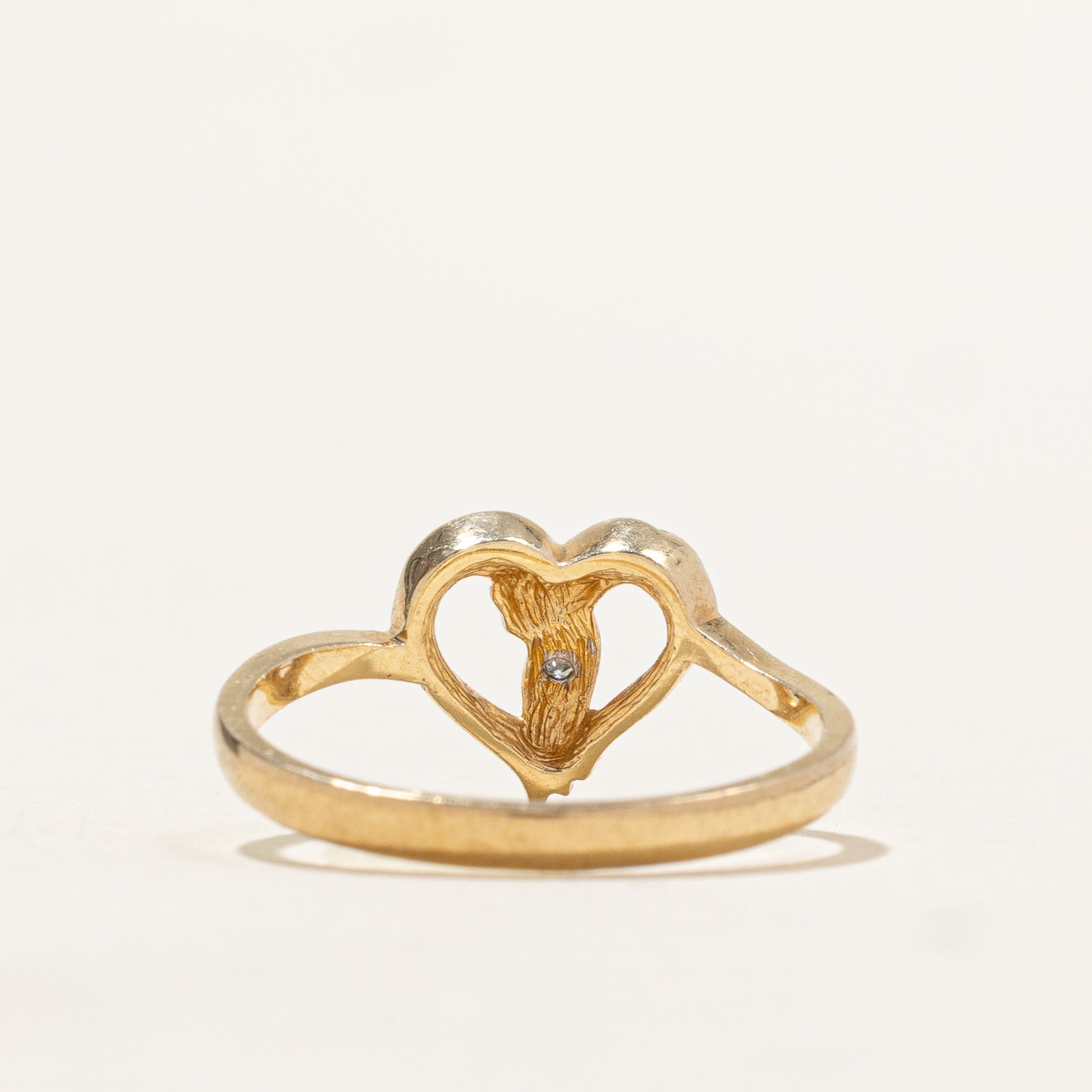 Diamond Open Heart Ring | 0.005ct | SZ 6.75
