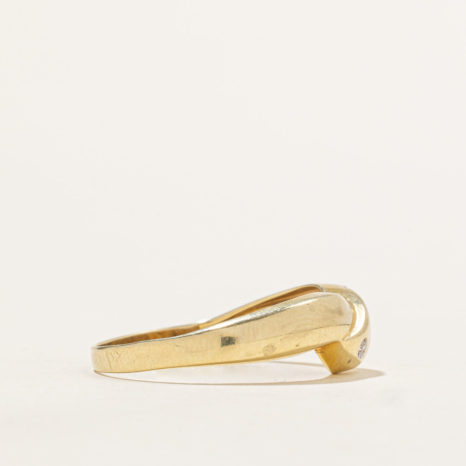 Flush Set Diamond Chevron Ring | 0.005ct | SZ 8.25