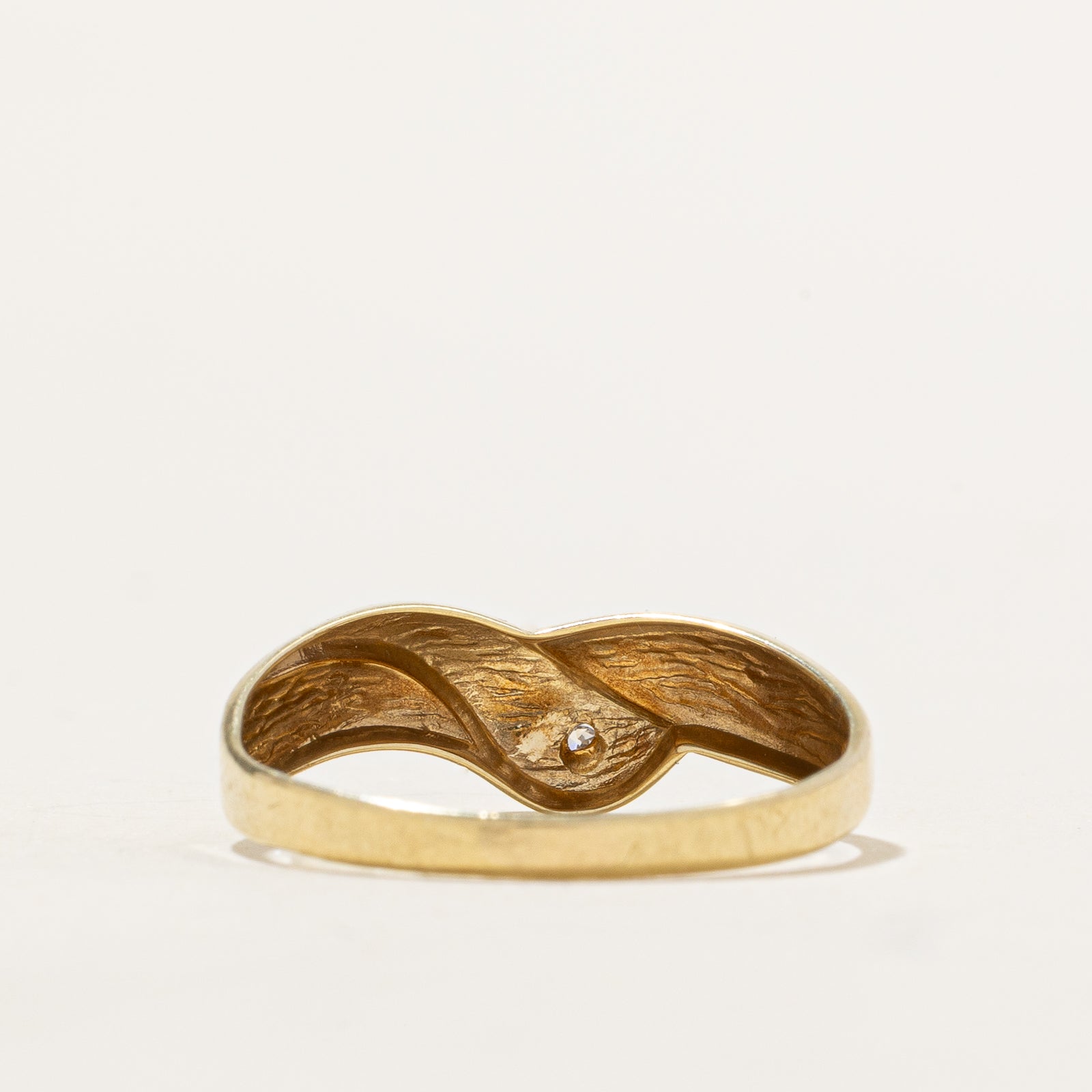 Flush Set Diamond Chevron Ring | 0.005ct | SZ 8.25