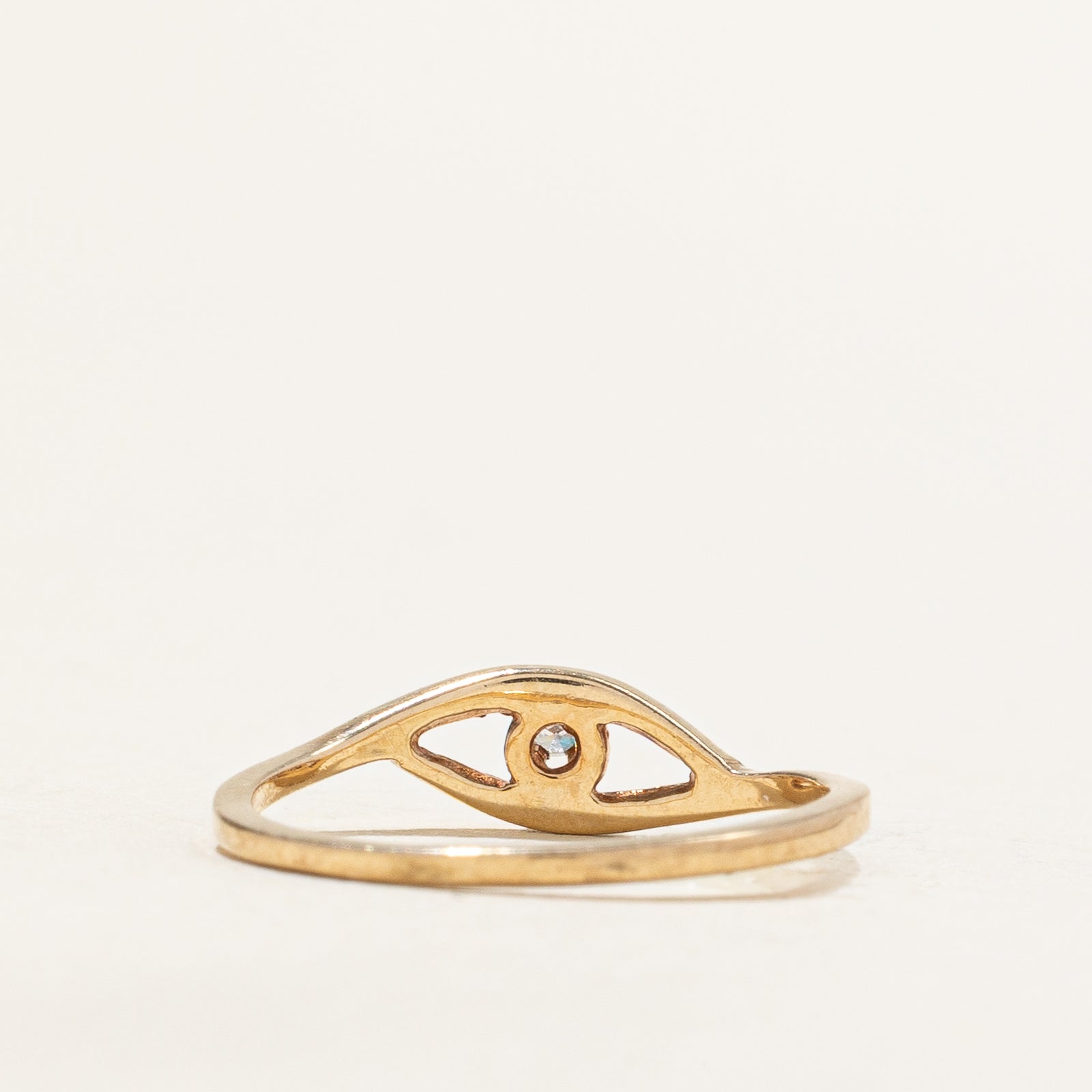 Single Stone Diamond Open Ring | 0.005ct | SZ 3.25